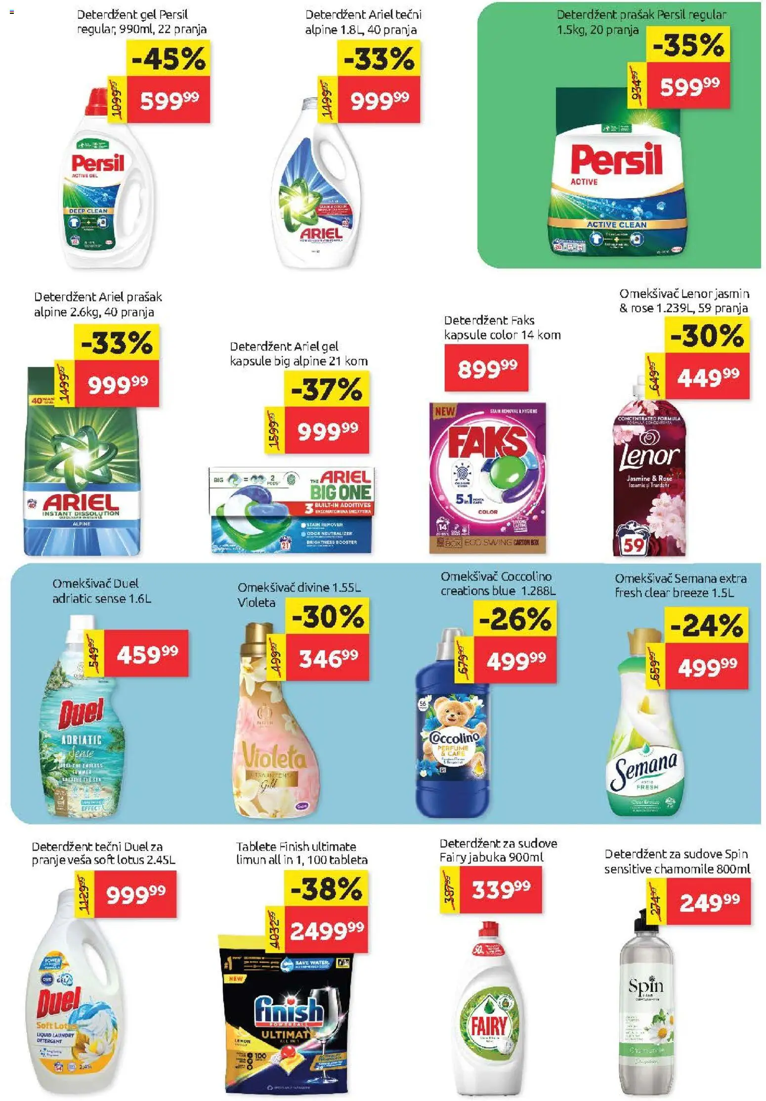 SuperVERO katalog - važi od 29.10.2026 | Strana: 23 | Proizvode: Deterdžent za sudove, Ariel, Omekšivač, Persil