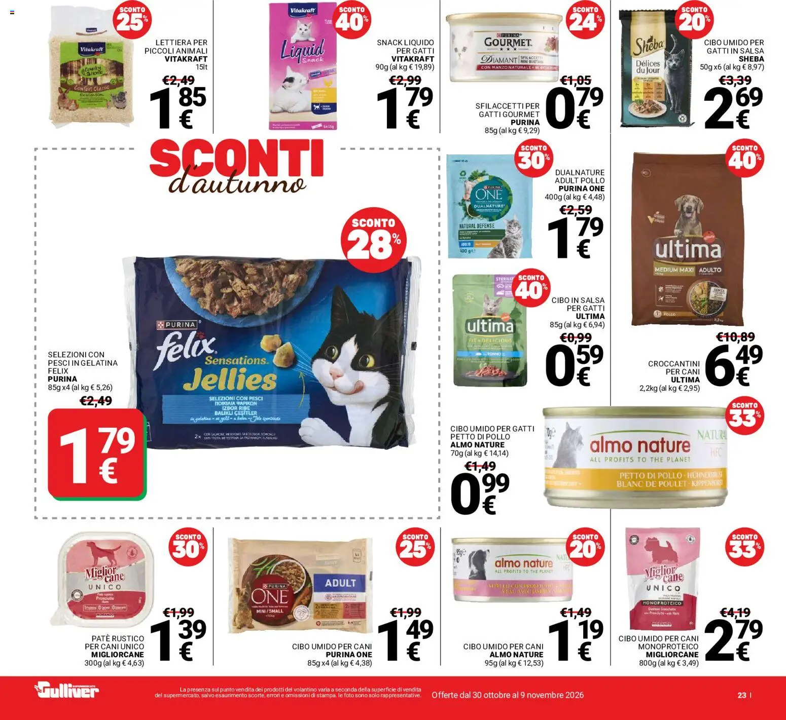 Volantino Gulliver del 30/10/2026 | Pagina: 23 | Prodotti: Petto di Pollo, Paté, Pollo, The