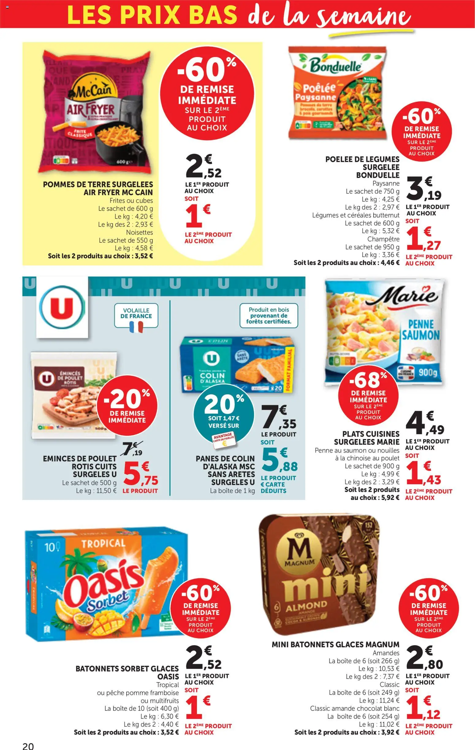 {H1} | Page: 20 | Produits: Amande, Pomme, Chocolat blanc, Céréales