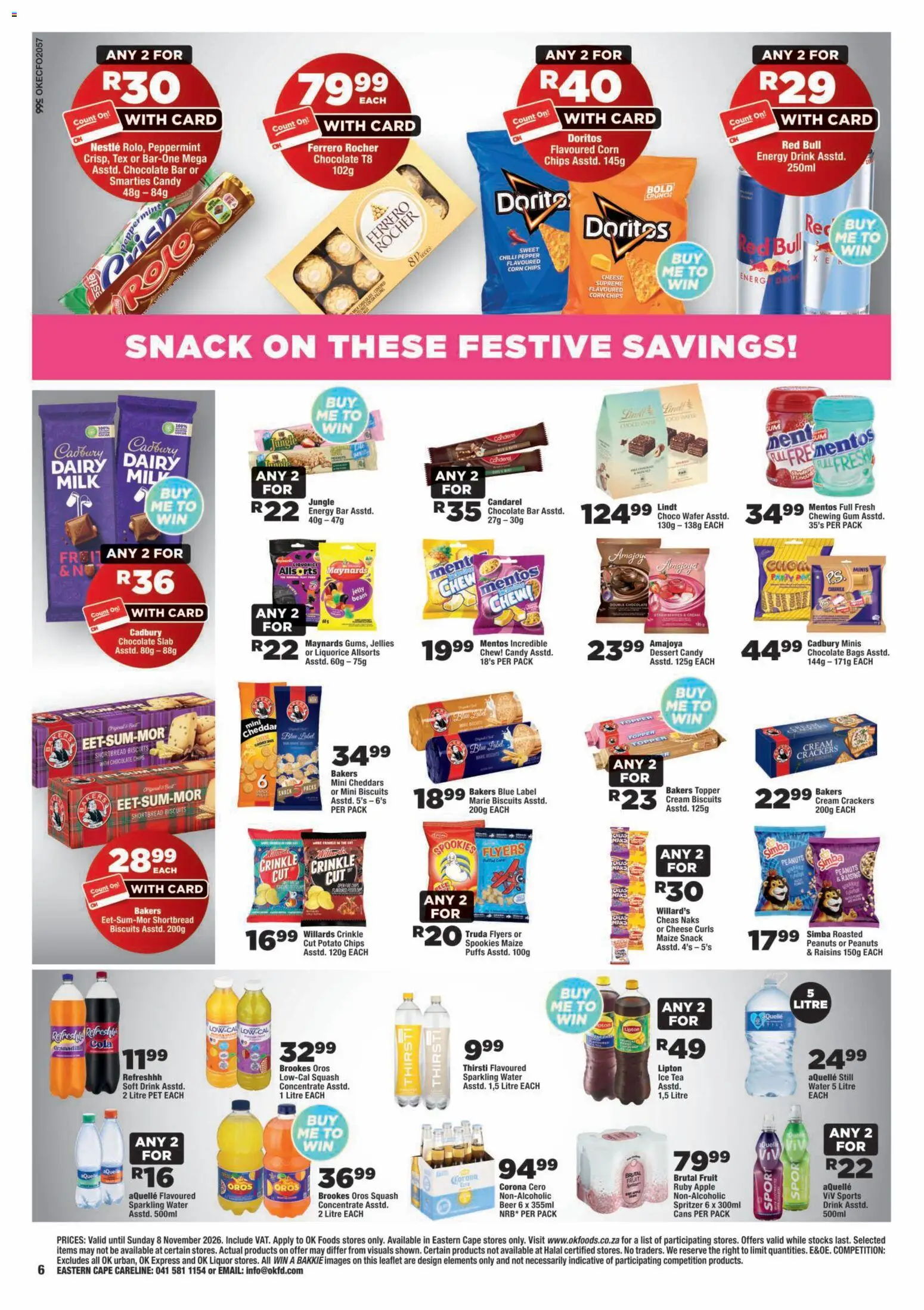 New OK Foods catalogue – valid from 23/10/2026 | Page: 6 | Products: Corn, Chocolate, Cheddar, Raisins