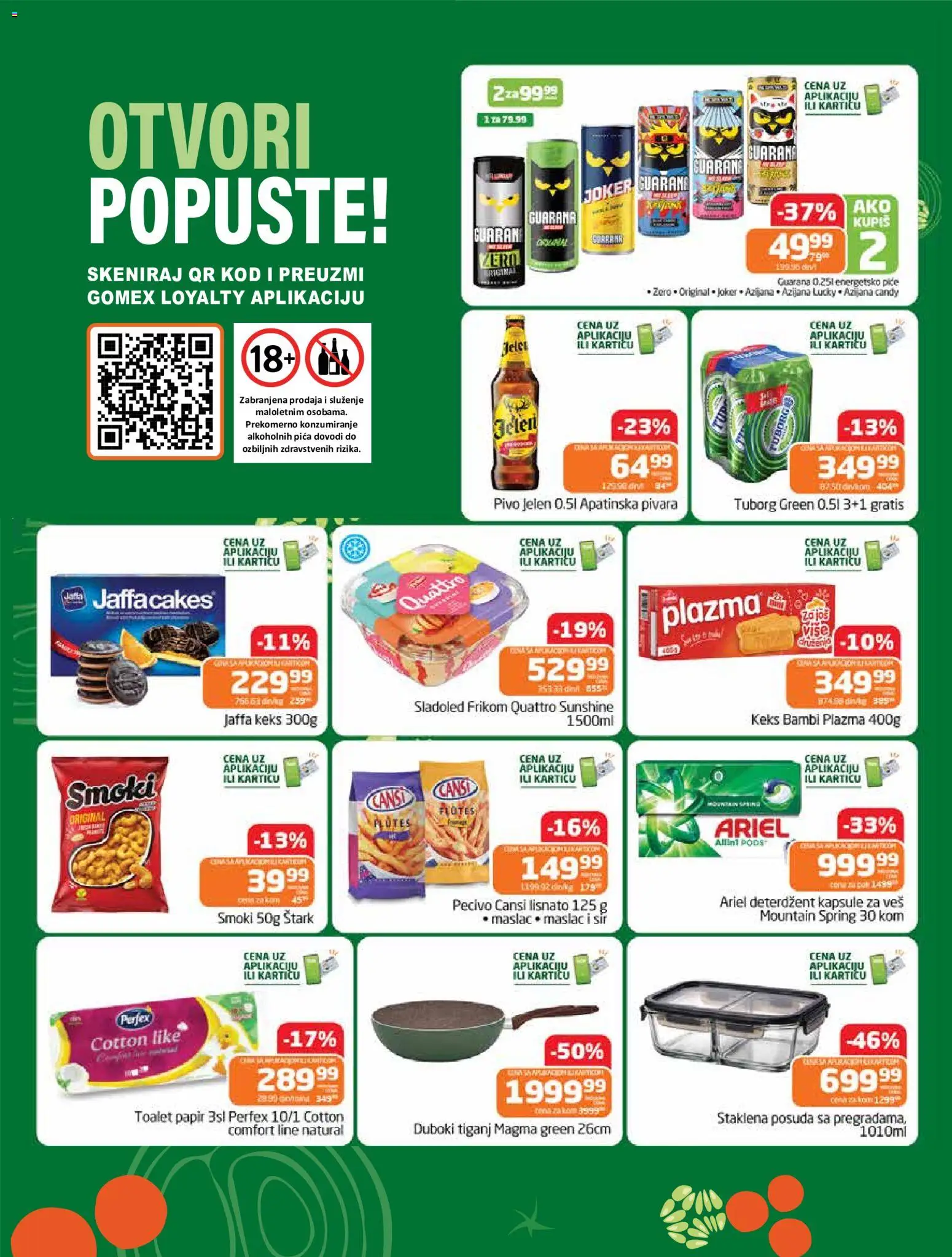 Gomex katalog - važi od 12.08.2026 | Strana: 2 | Proizvode: Deterdžent, Smoki, Sir, Tiganj