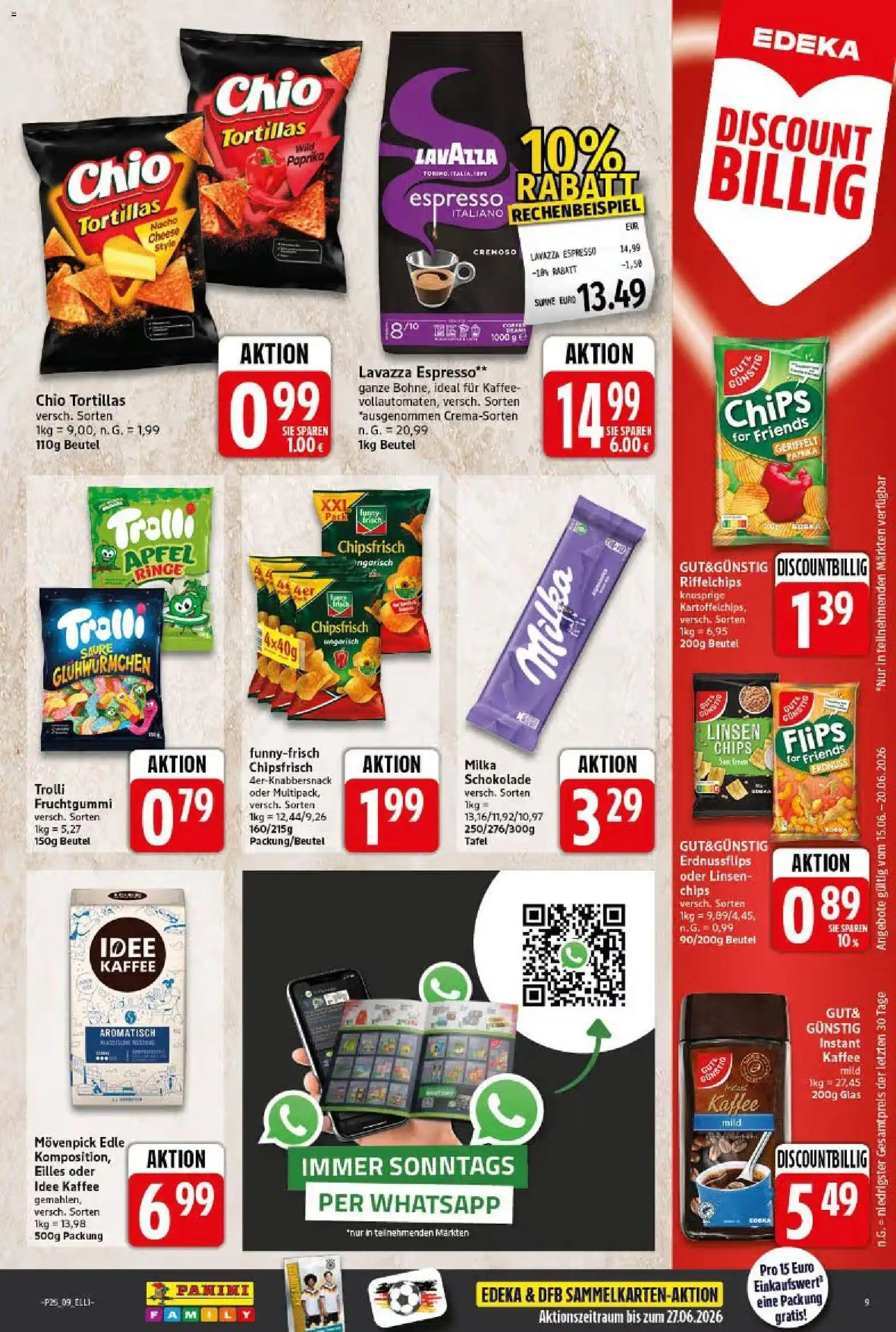 Elli Markt Prospekt Langenberg – gültig ab 15.06.2026 | Seite: 9 | Produkte: Lavazza, Äpfel, Milka, Chio tortillas