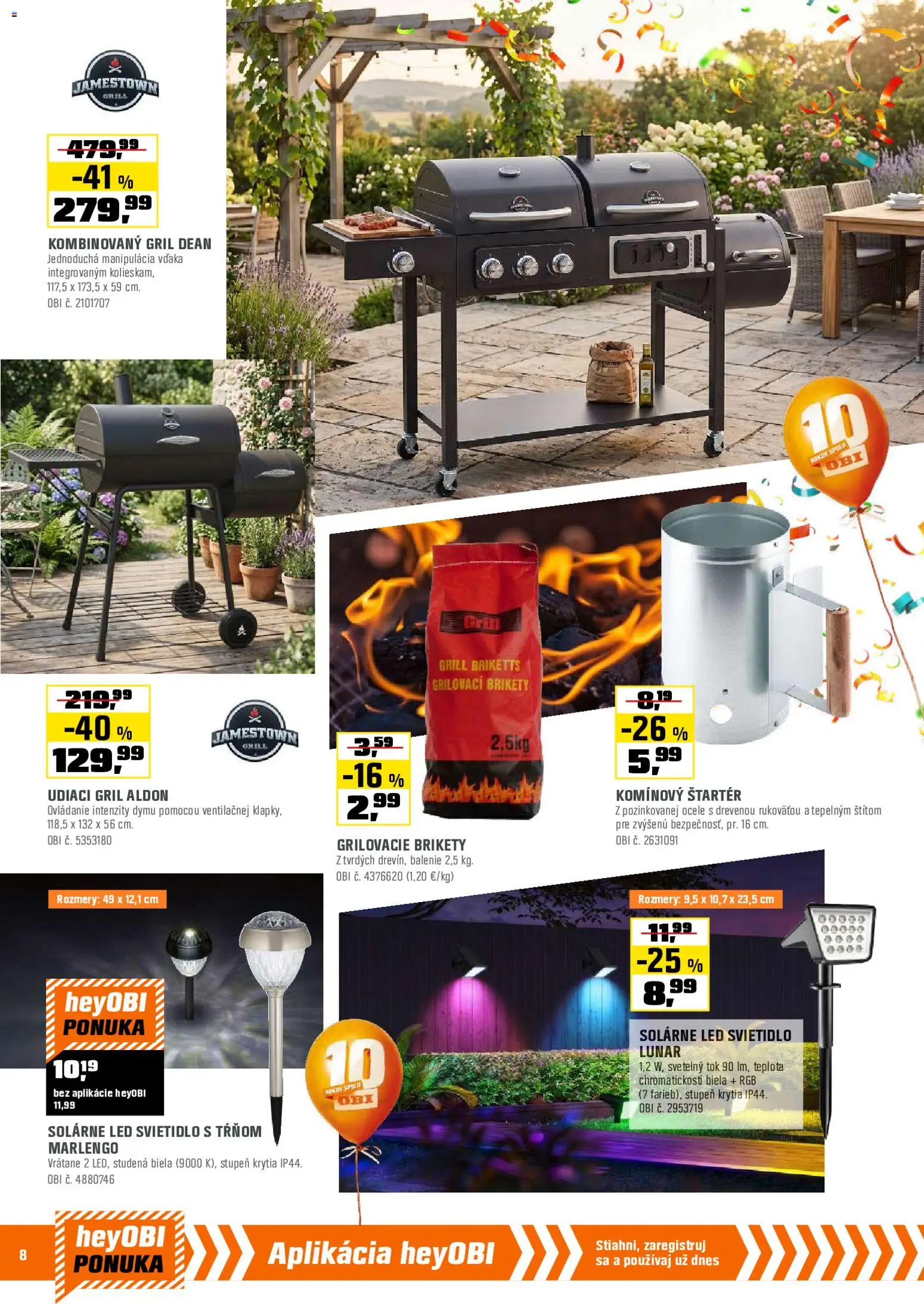 Nové OBI akcie – leták je platný od 01.06.2026 | Strana: 7 | Produkty: Gril, Svietidlo, Led
