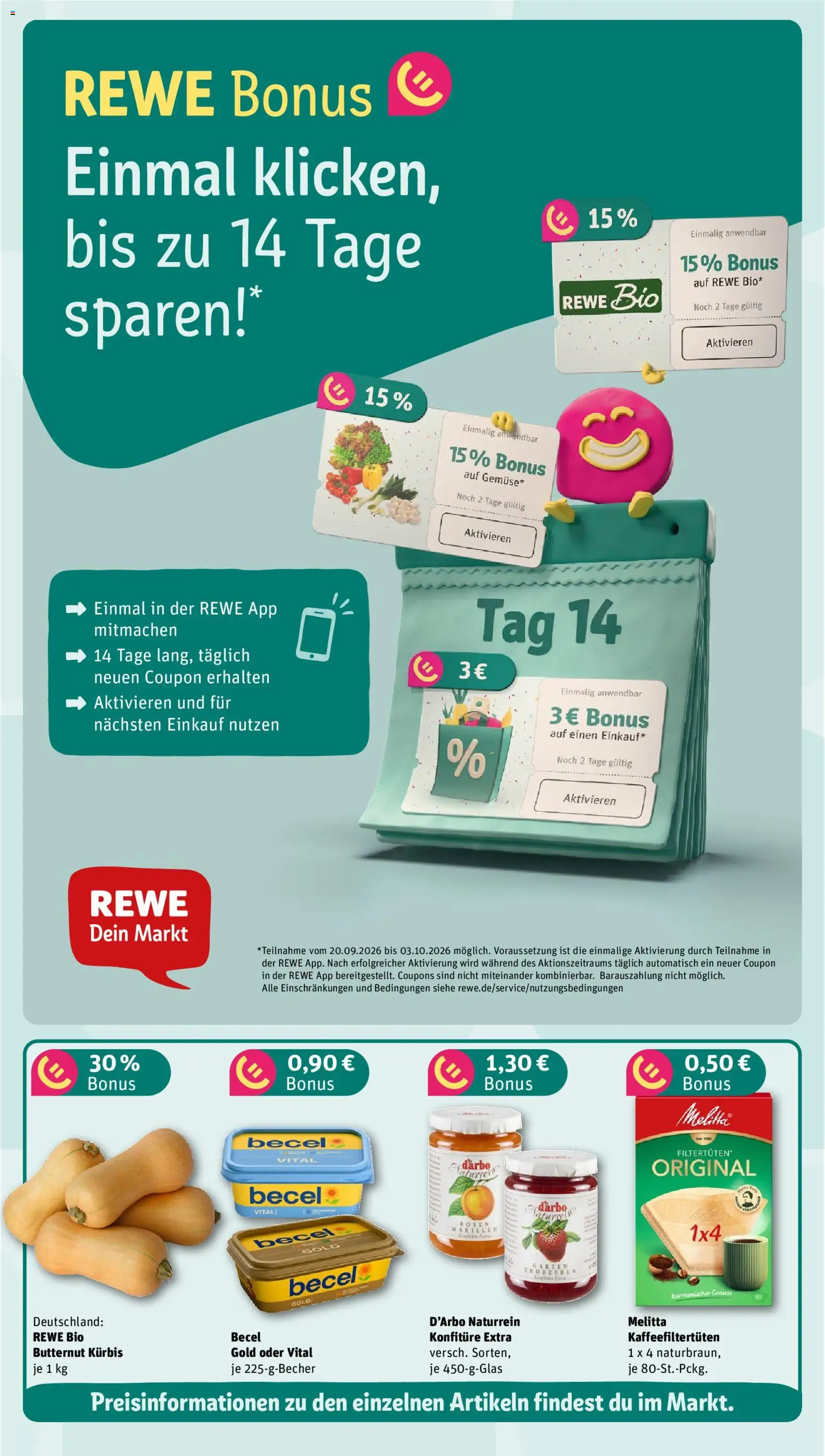 Rewe ihr Kaufpark Prospekt – gültig ab 21.09.2026 | Seite: 3 | Produkte: Melitta, Becel, Kürbis