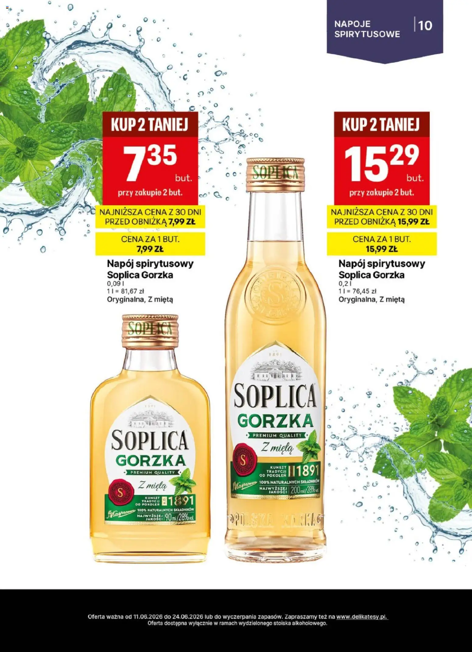 Delikatesy Centrum gazetka - DeliBarek od 11.06.2026 | Strona: 10 | Produkty: Napoje, Mięta
