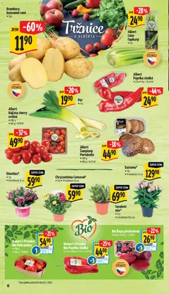 Náhled letáku Albert Paprika sladká, Albert Paprika sladká • 2 ks v balení • 1 ks = 12,45 Kč od 29.07.2026 | Strana: 12 | Produkty: Žampiony, Květináče, Paprika, Brambory