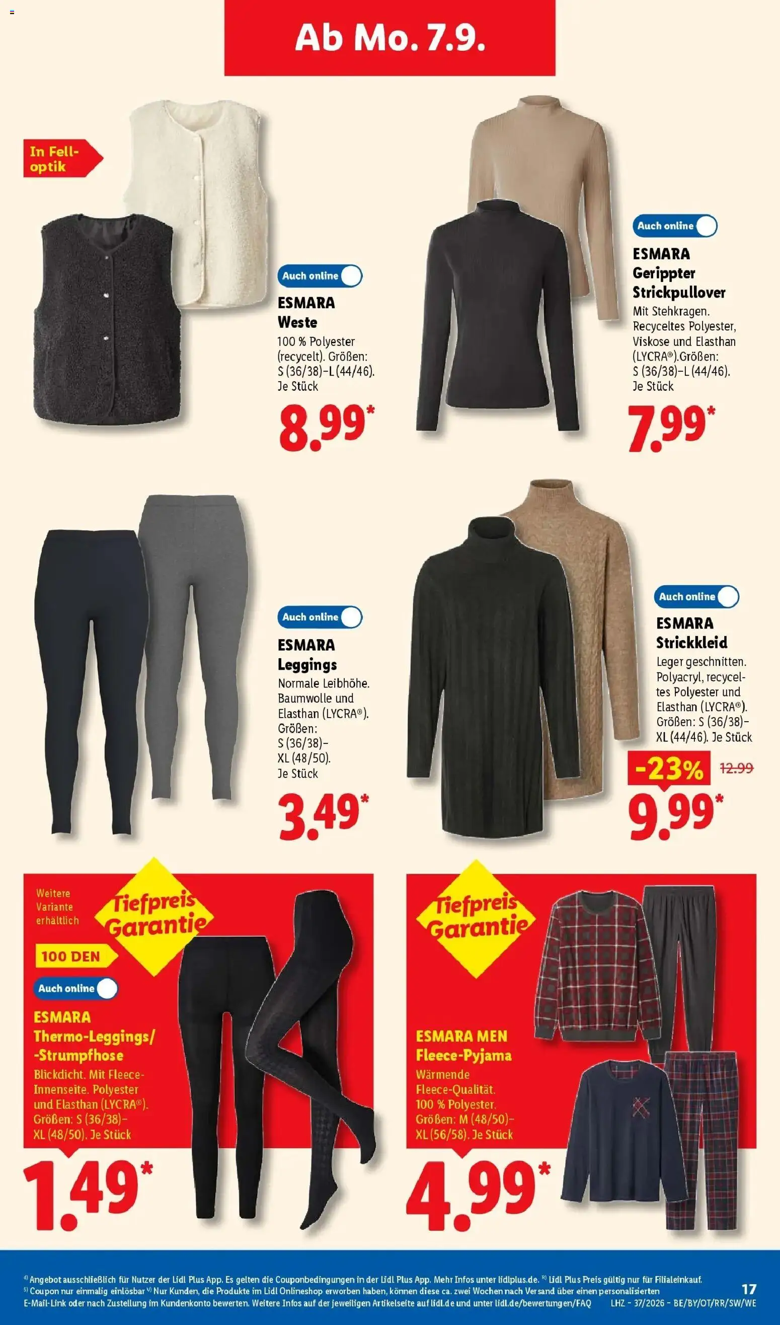 Lidl Prospekt Düsseldorf (ab 07.09.2026) zum Blättern » Angebote | Seite: 45 | Produkte: Weste, Leggings, Strumpfhose