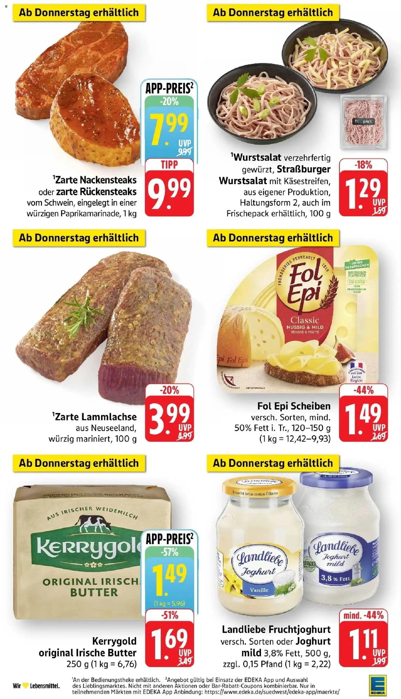 Edeka Prospekt Bad Kreuznach – gültig ab 27.07.2026 | Seite: 43 | Produkte: Nackensteaks, Butter, Joghurt, Fruchtjoghurt