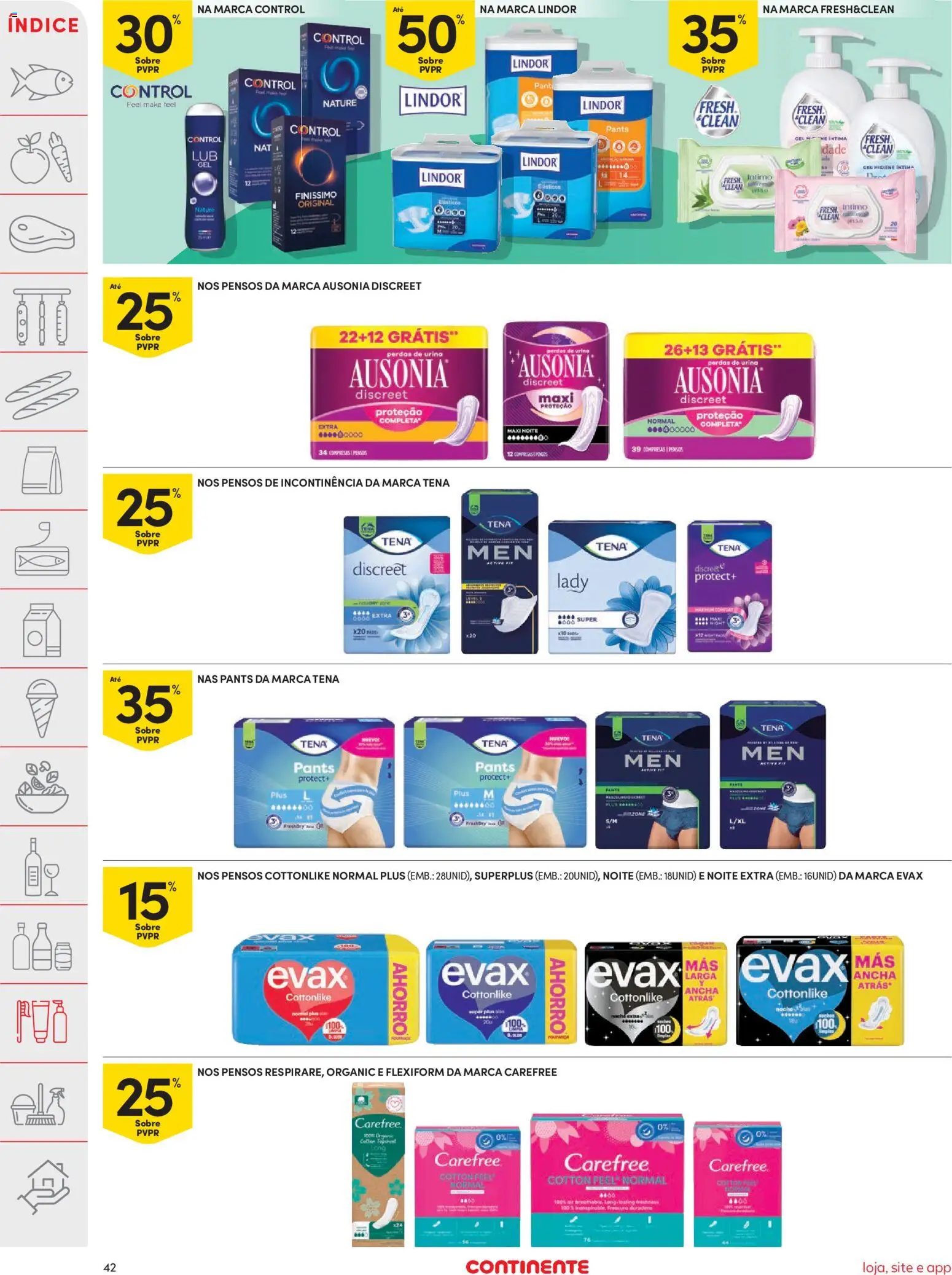 Continente folheto │ válido de 09.06.2026 | Página: 42 | Produtos: Agua, Top, Preservativos, Base