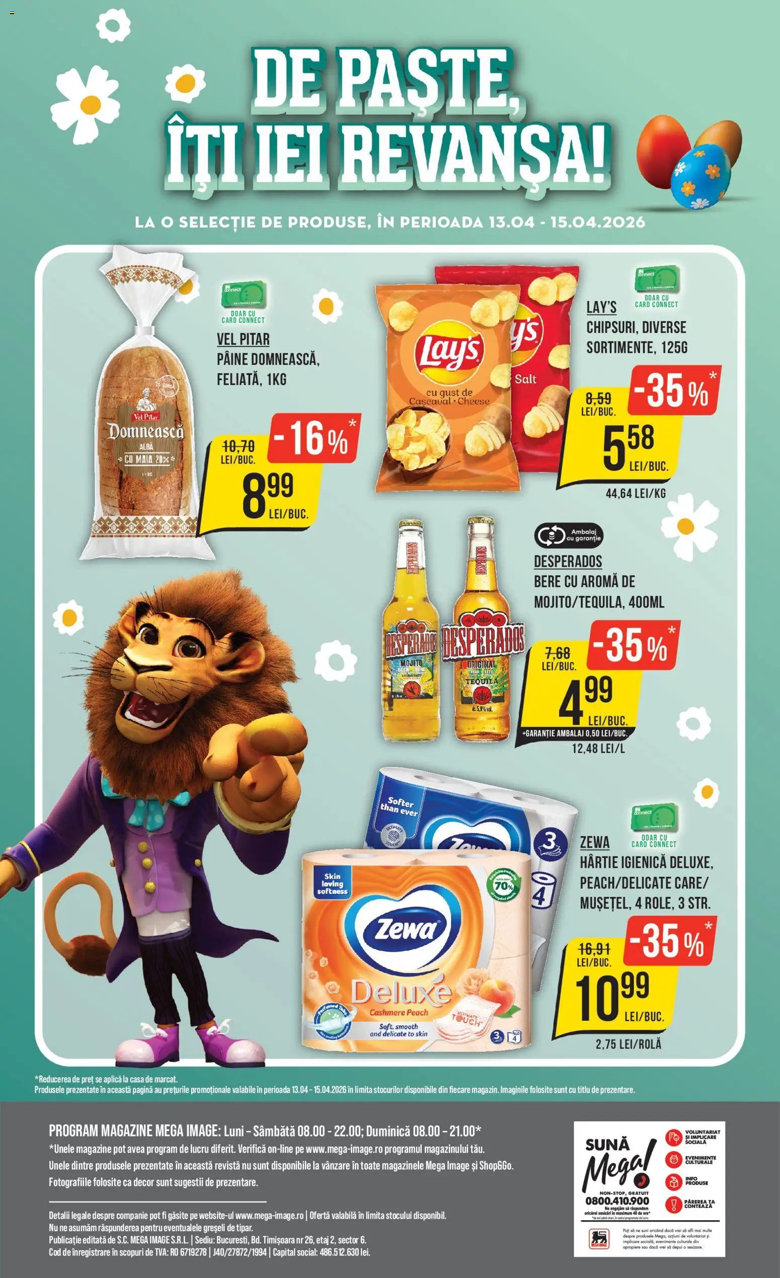 Noul catalog Mega Image – valabil de la 09.04.2026 | Pagină: 28 | Produse: Pâine, Eğitim çantaları, Bere, Paste