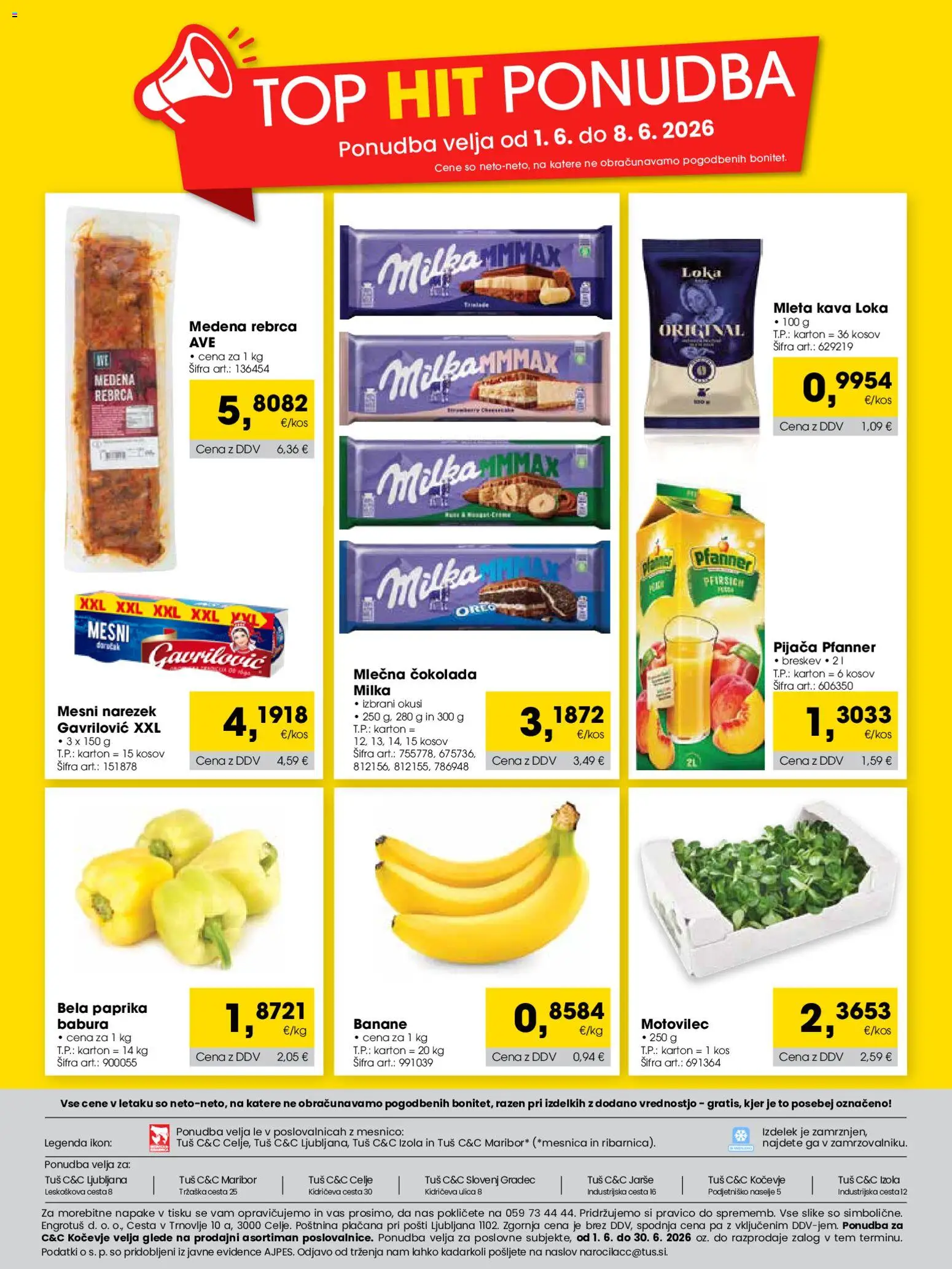 Novi Tuš katalog ponudbe – veljaven od 01.06.2026 | Stran: 24 | Izdelki: Paprika, Rebrca, Kos, Cokolada