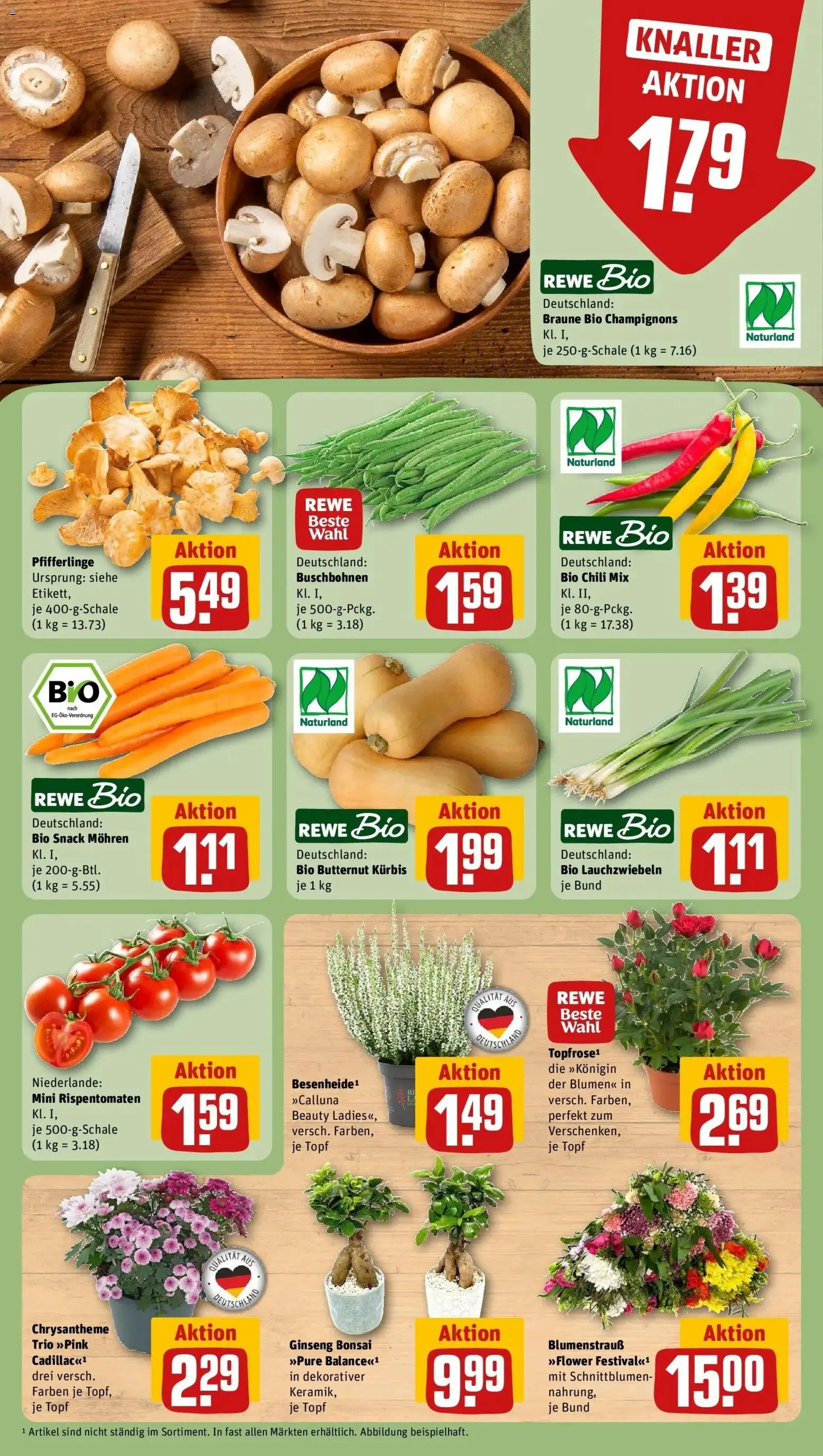 REWE Prospekt ab 31.08.2026 zum Blättern » Angebote | Seite: 7 | Produkte: Mohren, Champignons, Pfifferlinge, Chili