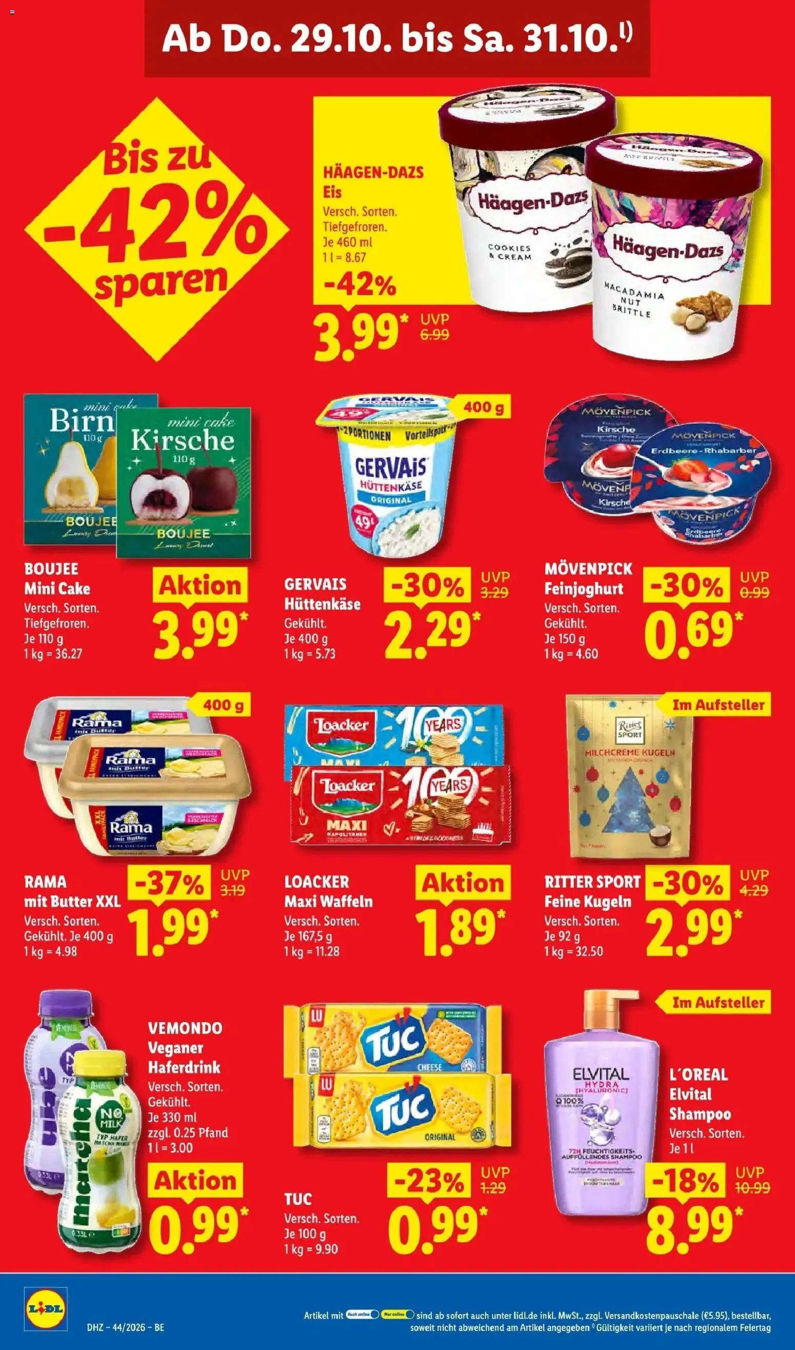 Lidl Prospekt Mahlow (ab 26.10.2026) zum Blättern » Angebote | Seite: 66 | Produkte: Ritter sport, Shampoo, Hüttenkäse, Eis