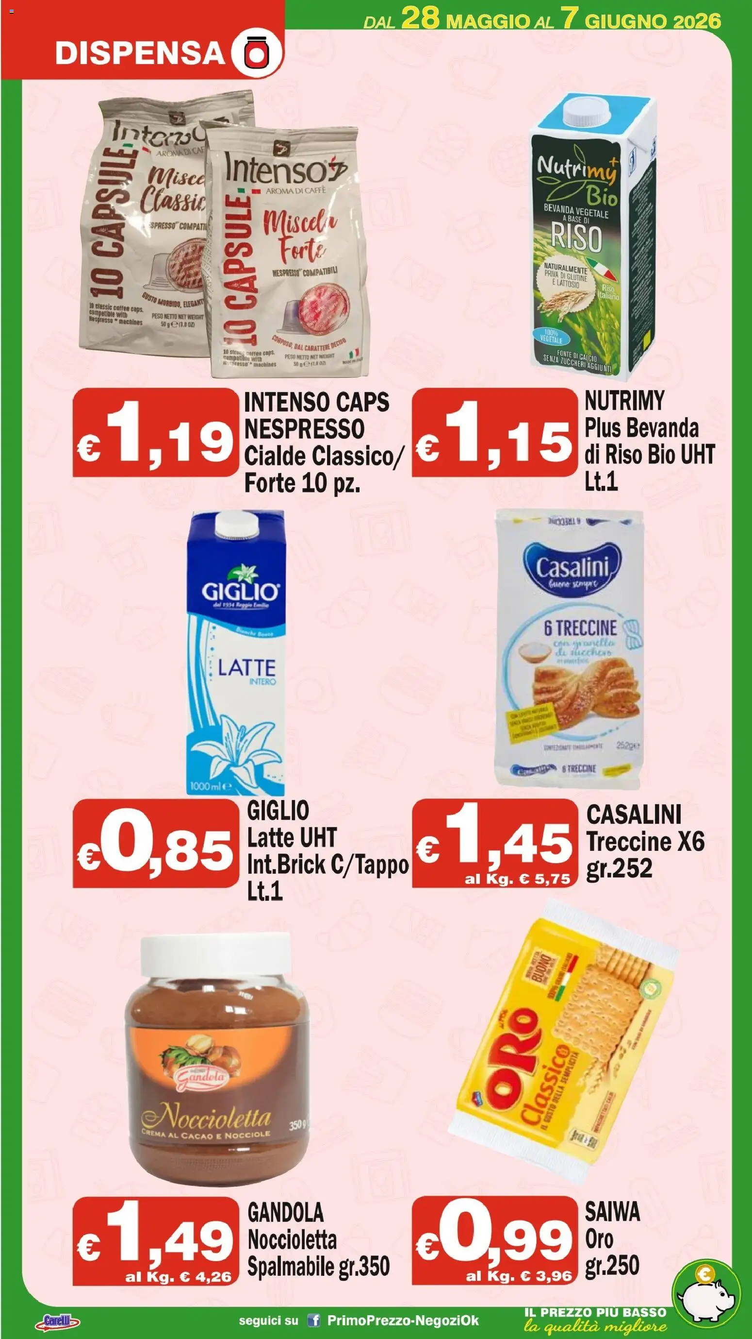 Volantino Primo Prezzo del 28.05.2026 | Pagina: 5 | Prodotti: Caffè, Riso, Latte, Cacao