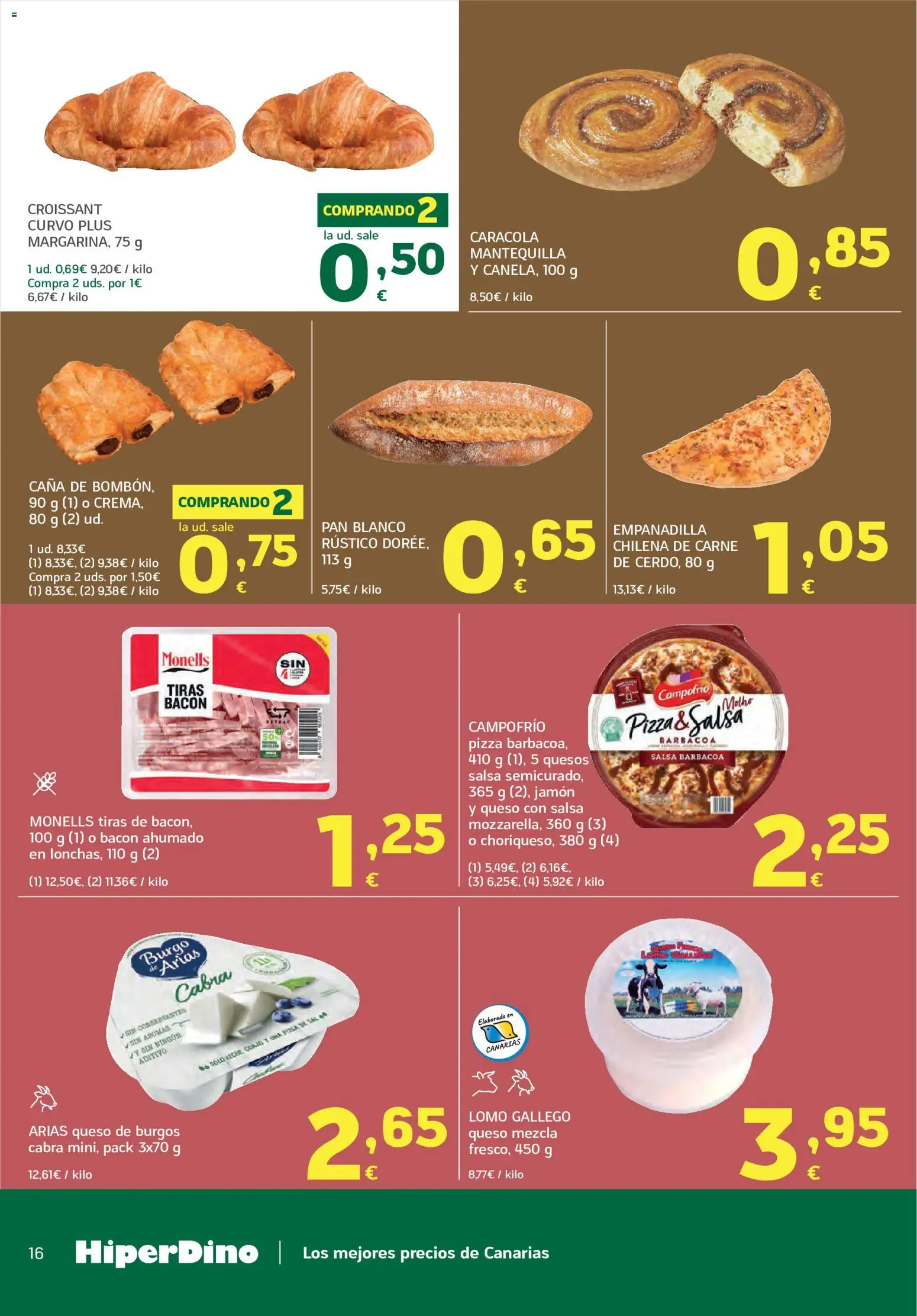 HiperDino folleto │ válido desde el 25/08/2026 | Página: 16 | Productos: Pan, Croissant, Barbacoa, Carne