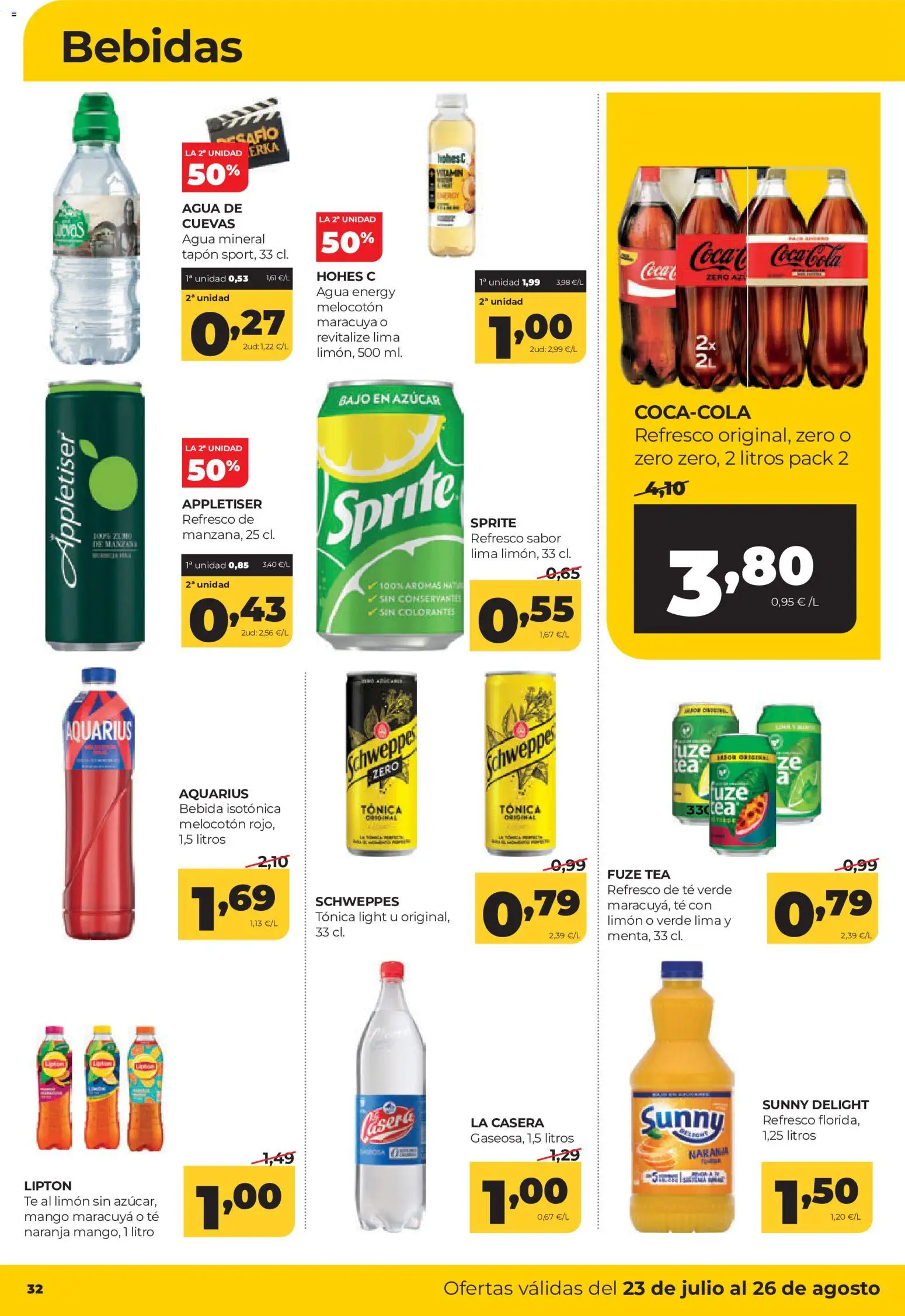 Alimerka folleto Asturias │ válido desde el 23/07/2026 | Página: 32 | Productos: Lima, Πρίζες, Ρούτερ, Agua mineral