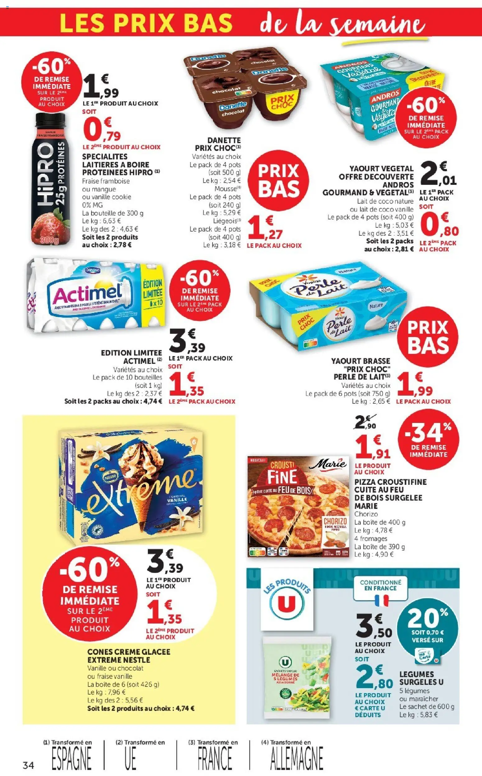 {H1} | Page: 34 | Produits: Chorizo, Fraise, Cônes, Crème