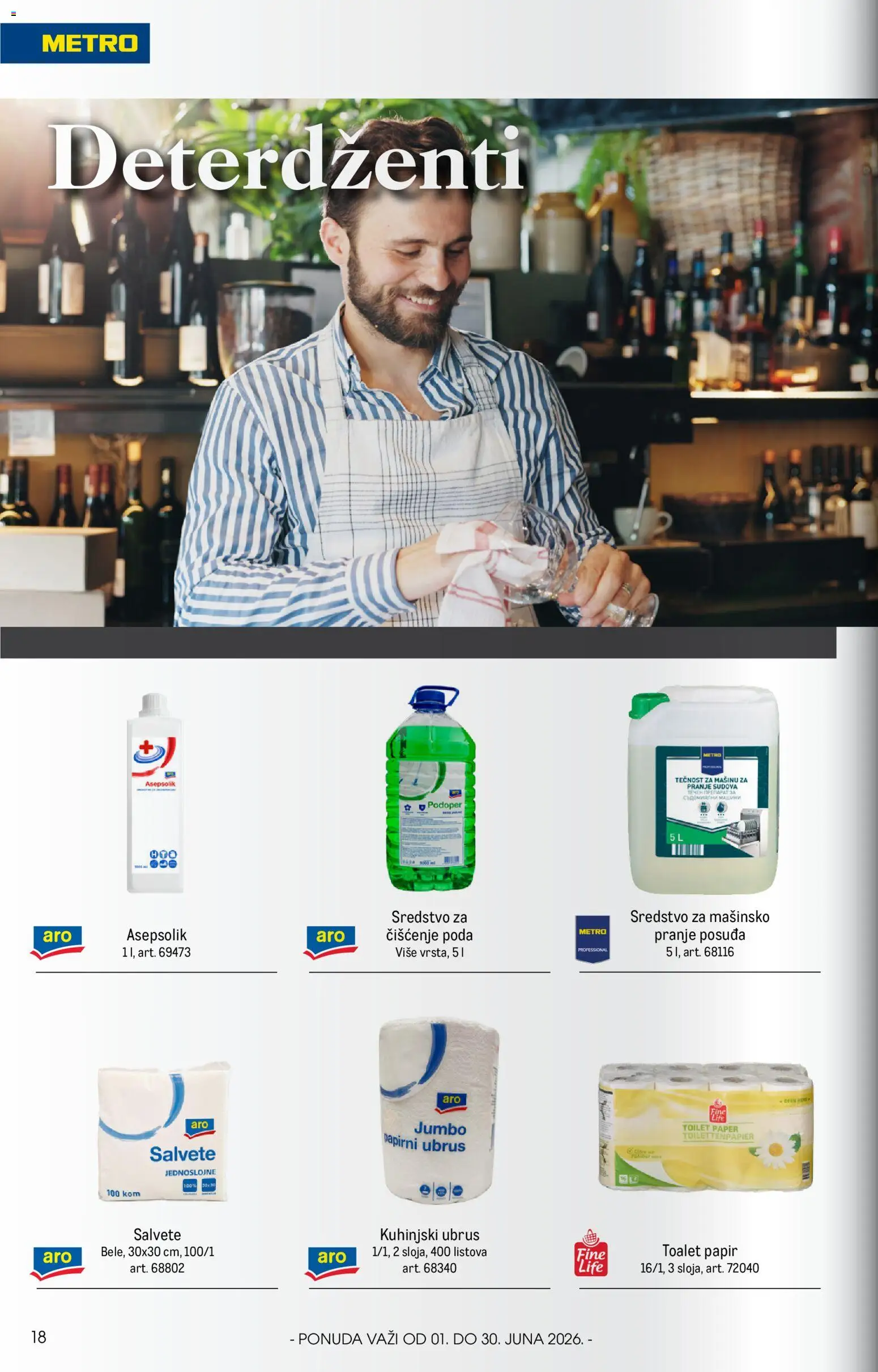 Metro katalog - važi od 01.06.2026 | Strana: 18 | Proizvode: Toalet papir, Salvete, Ubrus