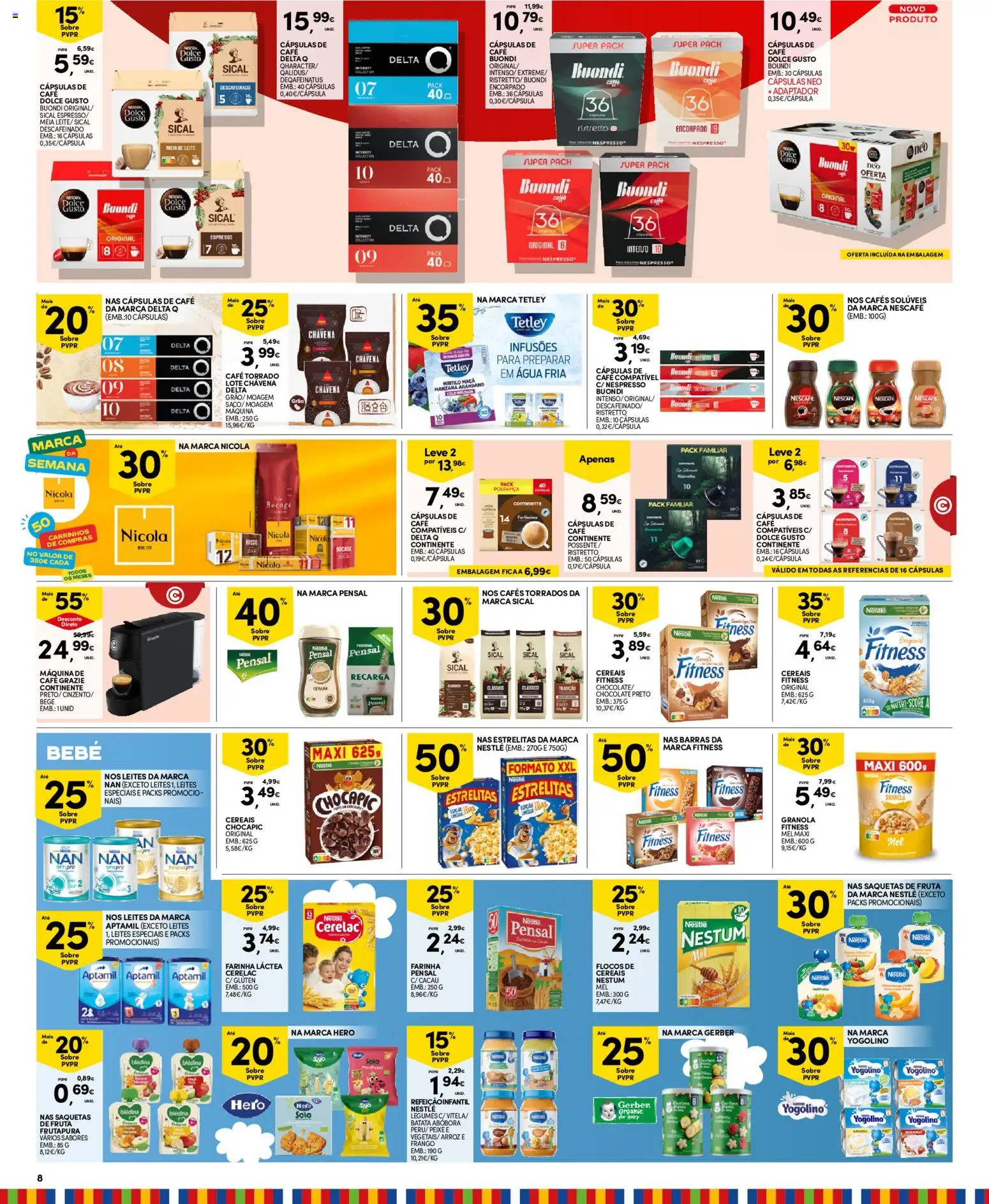 Continente Madeira │ válido de 11/08/2026 | Página: 8 | Produtos: Adaptador, Nespresso, Arroz, Mel