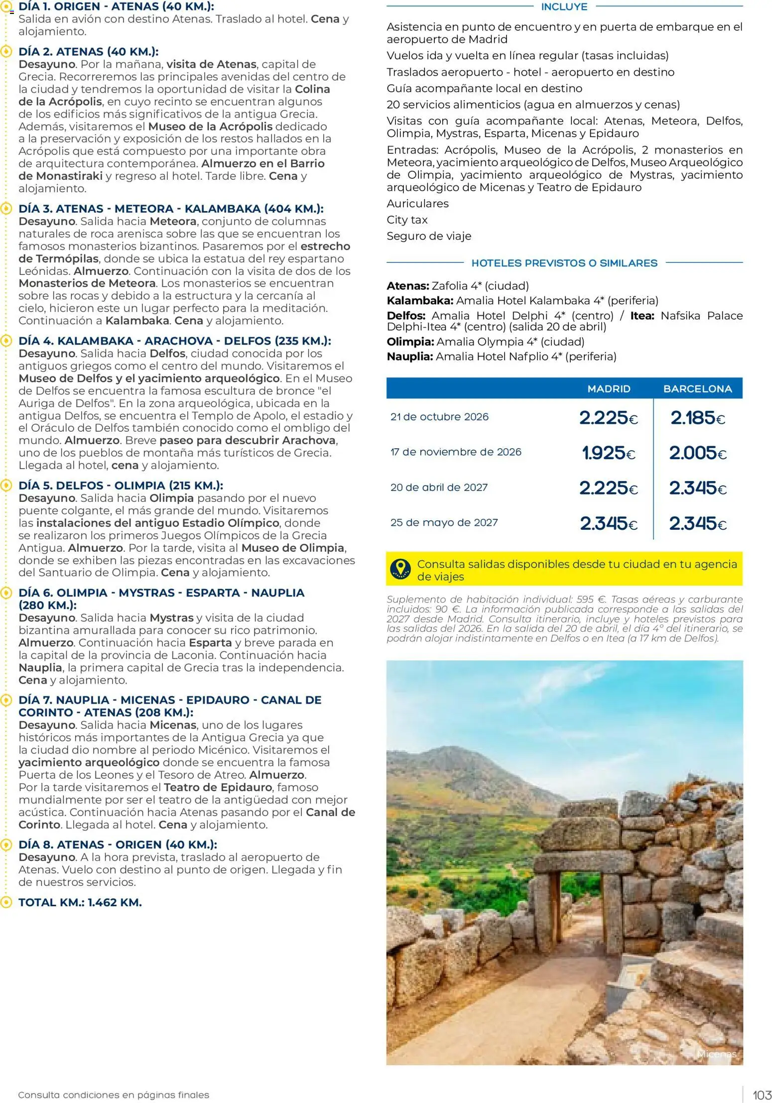 Viajes El Corte Inglés Club de Vacaciones otoño primavera │ válido desde el 01/09/2026 | Página: 103
