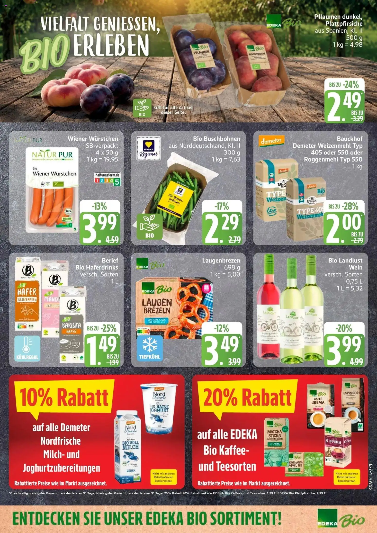 Edeka Prospekt Hamburg (ab 24.08.2026) » Angebote Online | Seite: 7 | Produkte: Wiener wurstchen, Pflaumen, Joghurt, Tee
