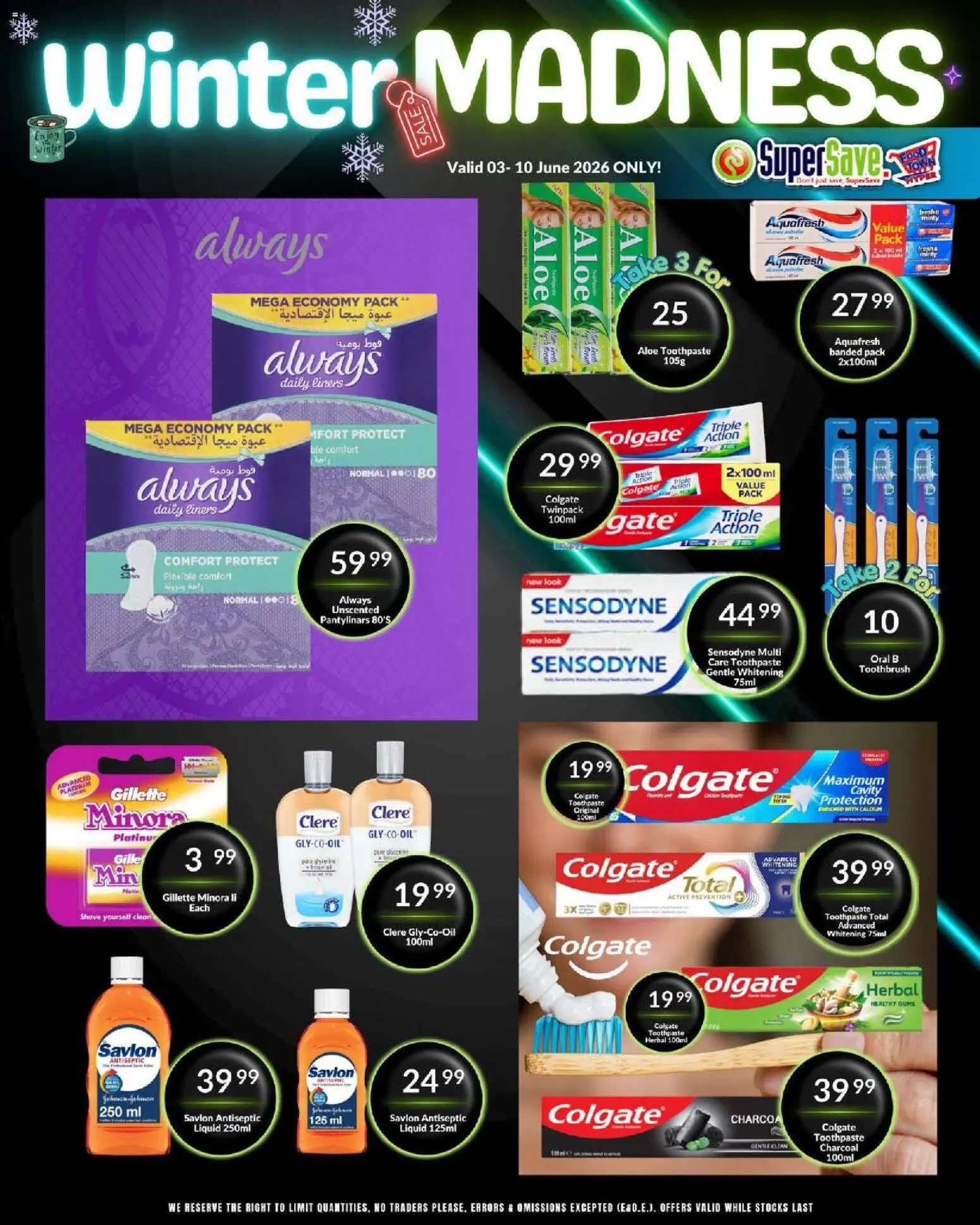 New Super Save catalogue – valid from 03.06.2026 | Page: 11 | Products: Antiseptic liquid, Gate, Toothpaste, Toothbrush