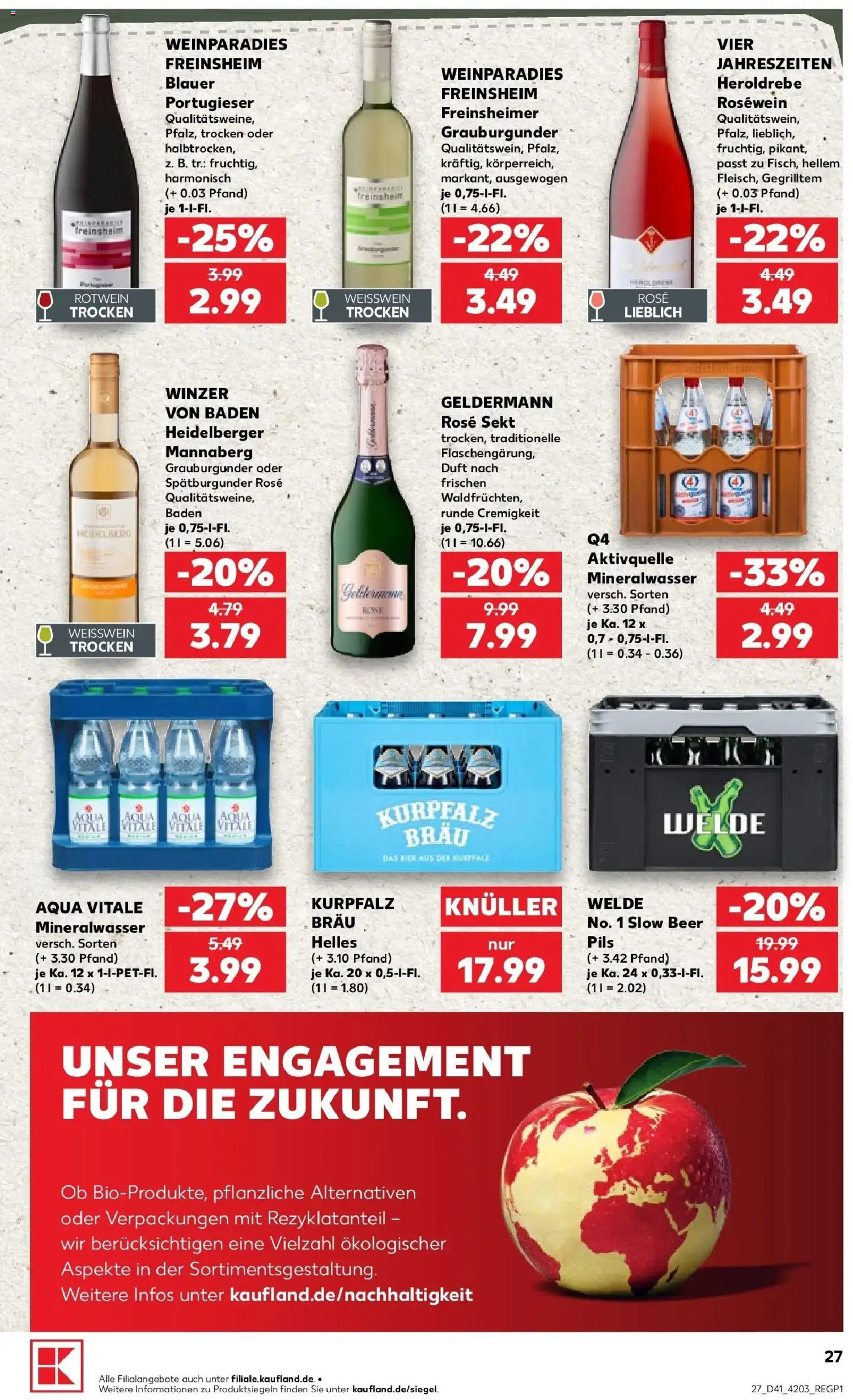 Prospekt Kaufland ab 08.10.2026 » Angebote Online zum Blättern | Seite: 27 | Produkte: Rotwein, Sekt, Pils, Duft