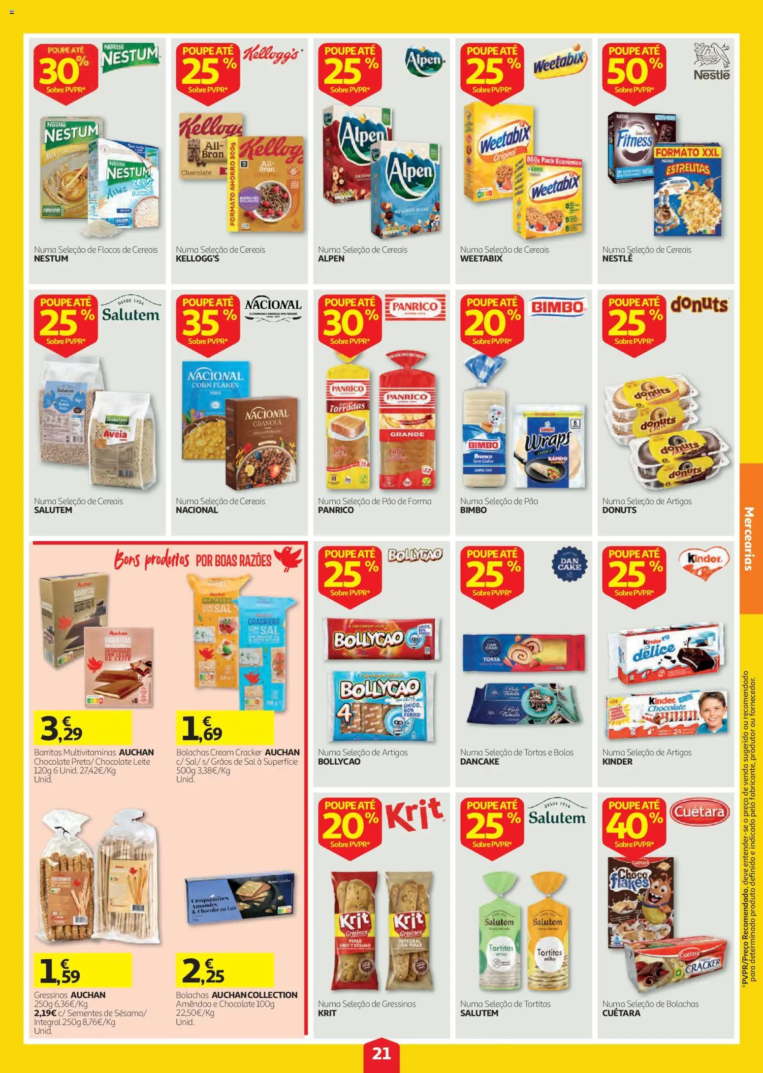 Auchan folheto │ válido de 03/09/2026 | Página: 21 | Produtos: Aveia, Pão, Chocolate, Arroz