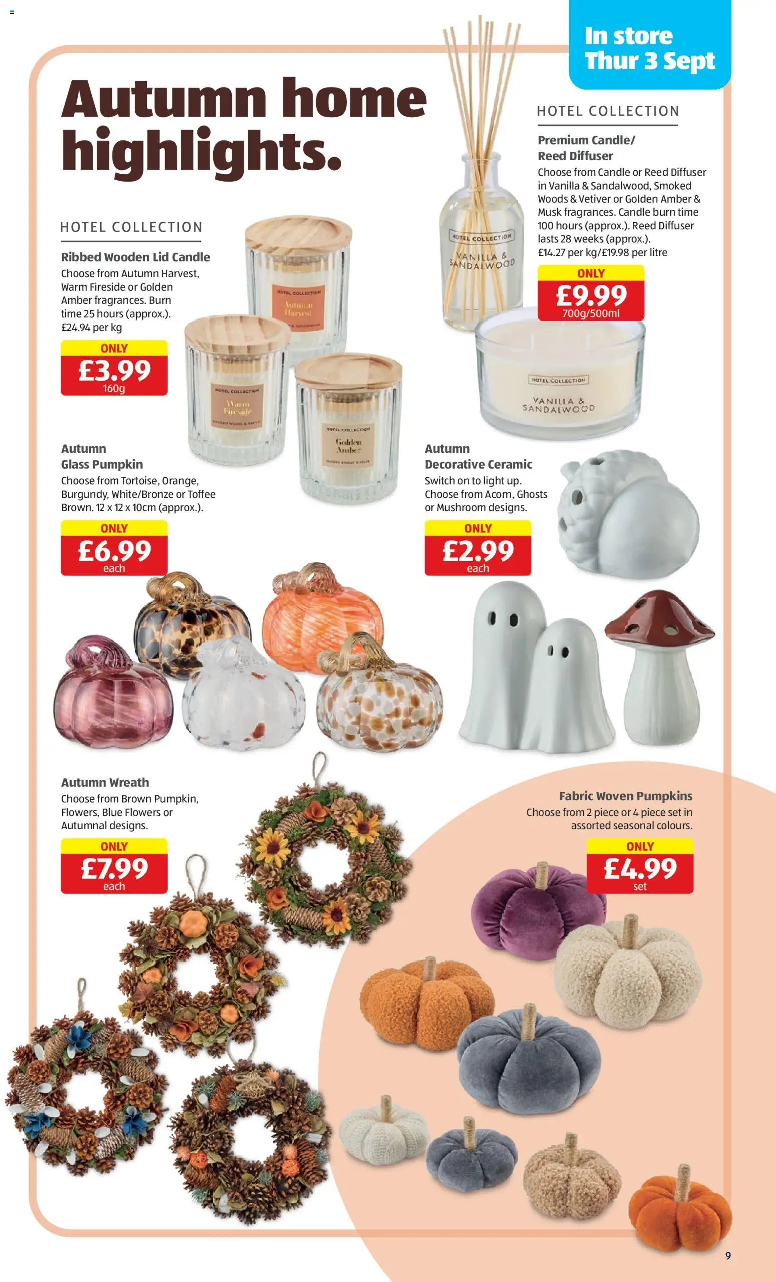 {H1} | Page: 9 | Products: Pumpkin, Flowers, Vanilla