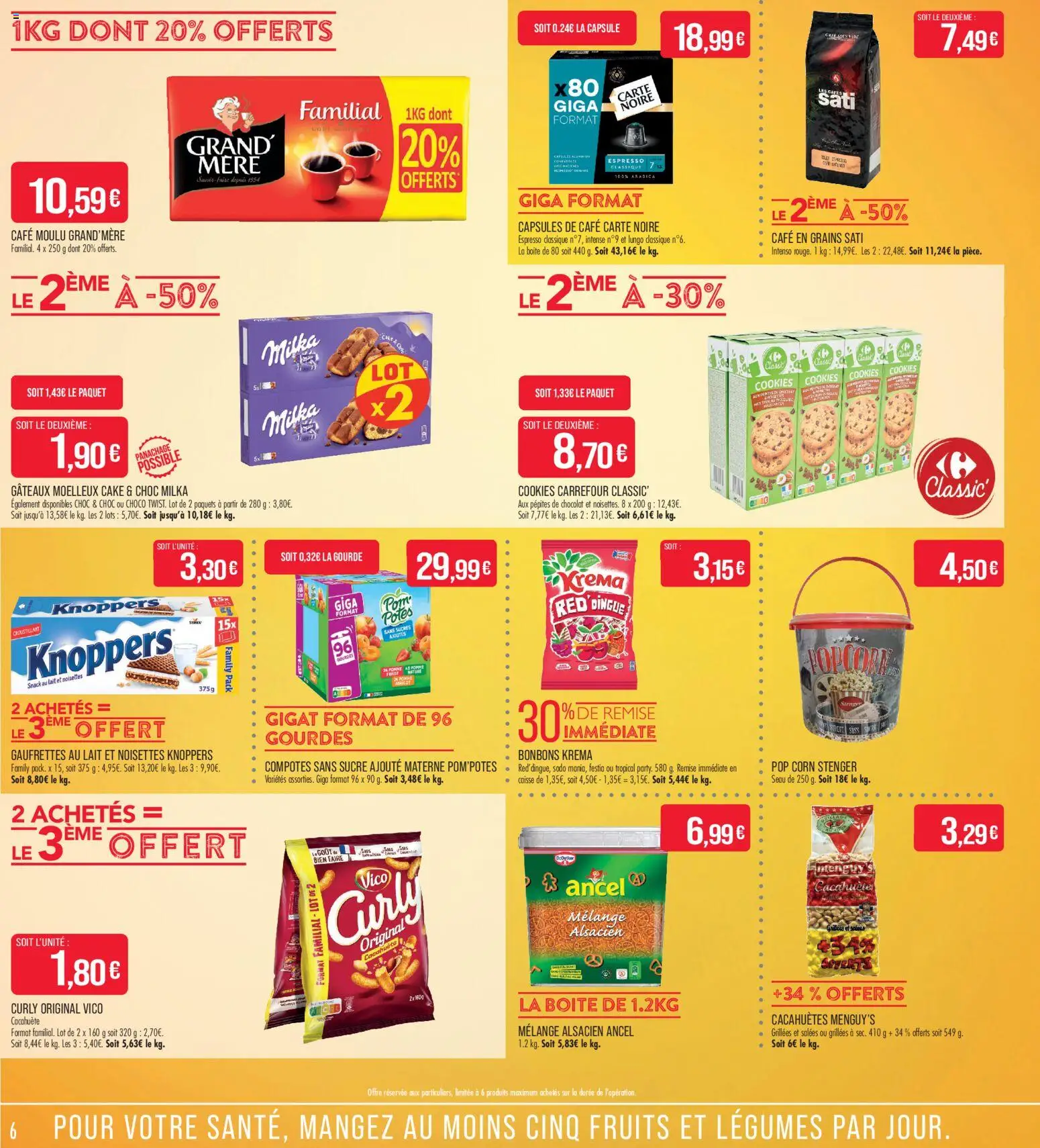 {H1} | Page: 6 | Produits: Cake, Fruits, Café moulu, Capsules de café