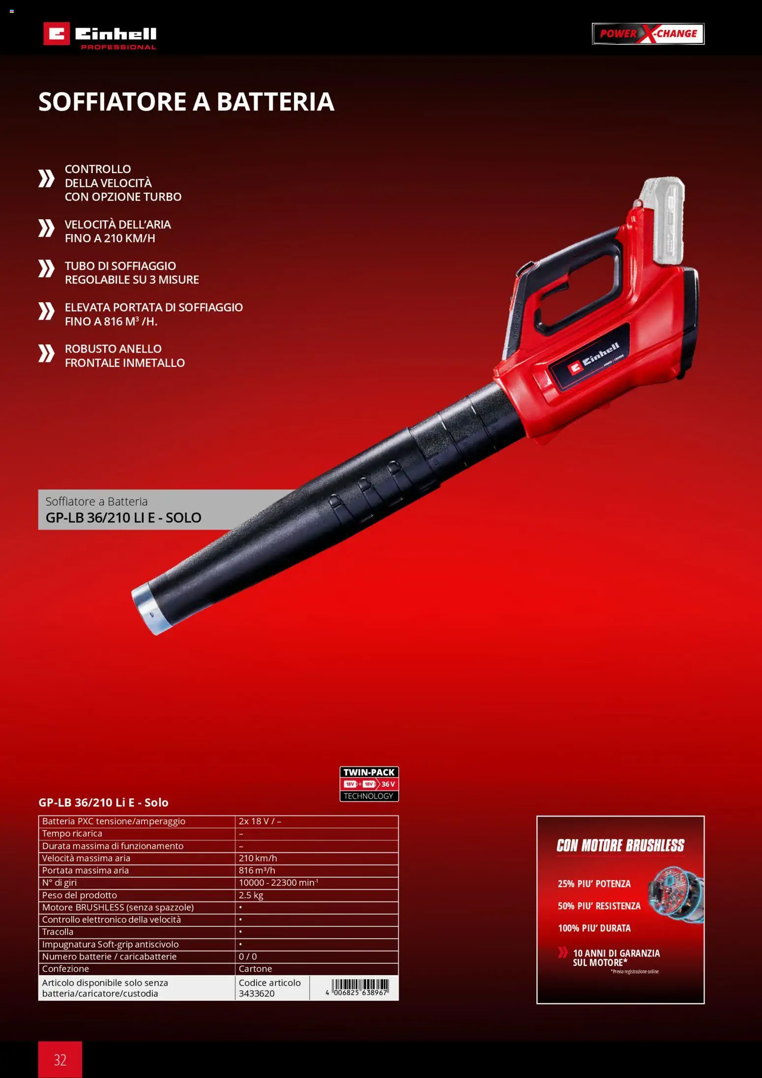 Volantino Einhell del 02/03/2026 | Pagina: 34 | Prodotti: Tubo, Anello, Batteria, Batterie
