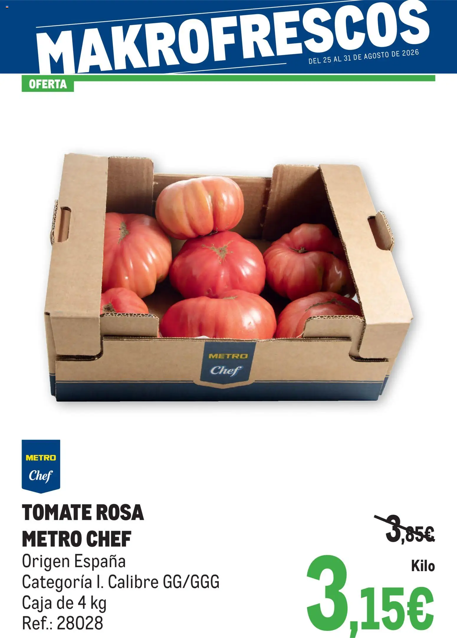 Makro Frescos Barajas - Elche - Bornujos │ válido desde el 25/08/2026 | Página: 1 | Productos: Tomate, Caja