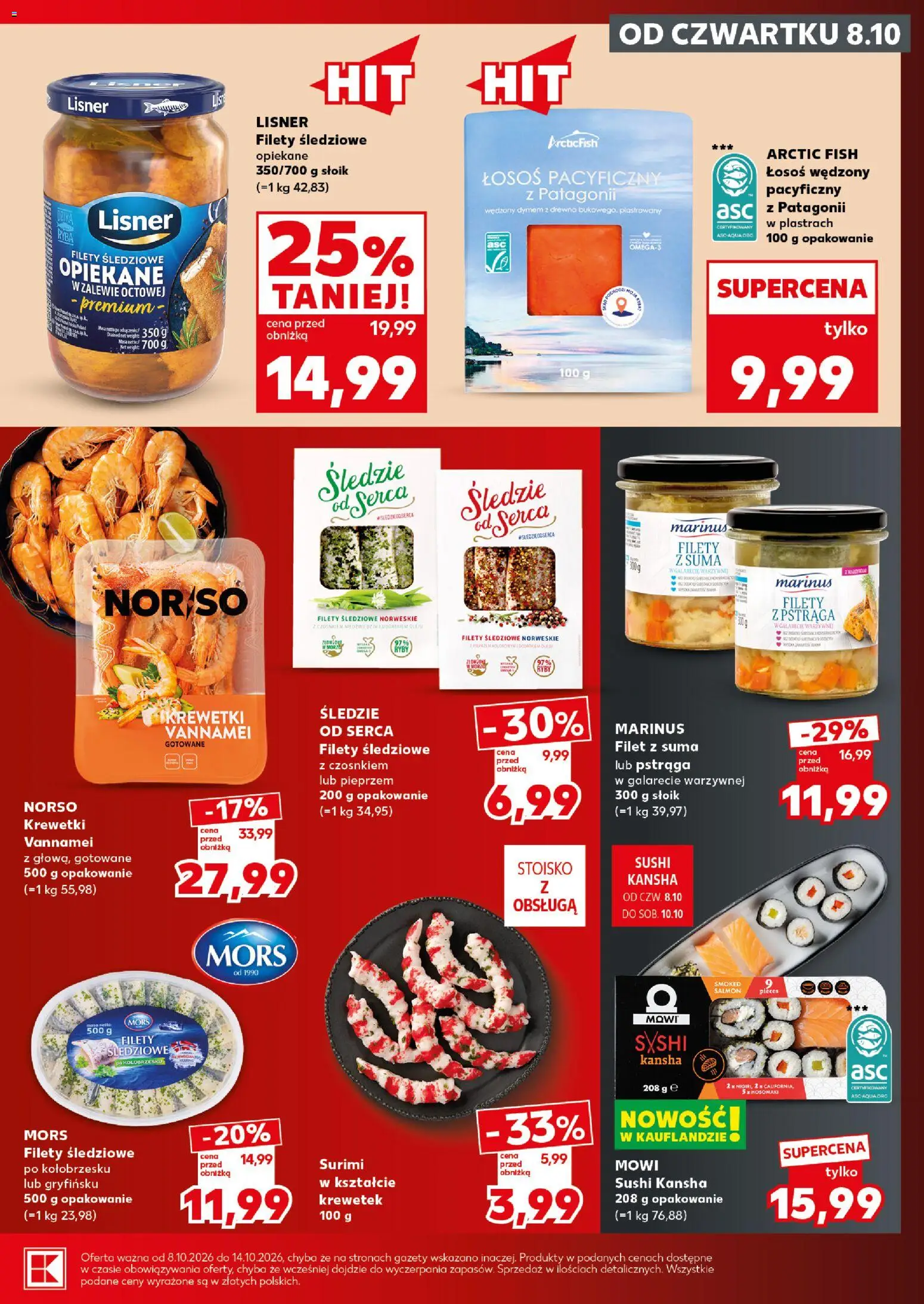 Kaufland Polsko leták - Mocny start od 12.10.2026 | Strana: 19 | Produkty: Ryba, Losos, Sushi, Surimi