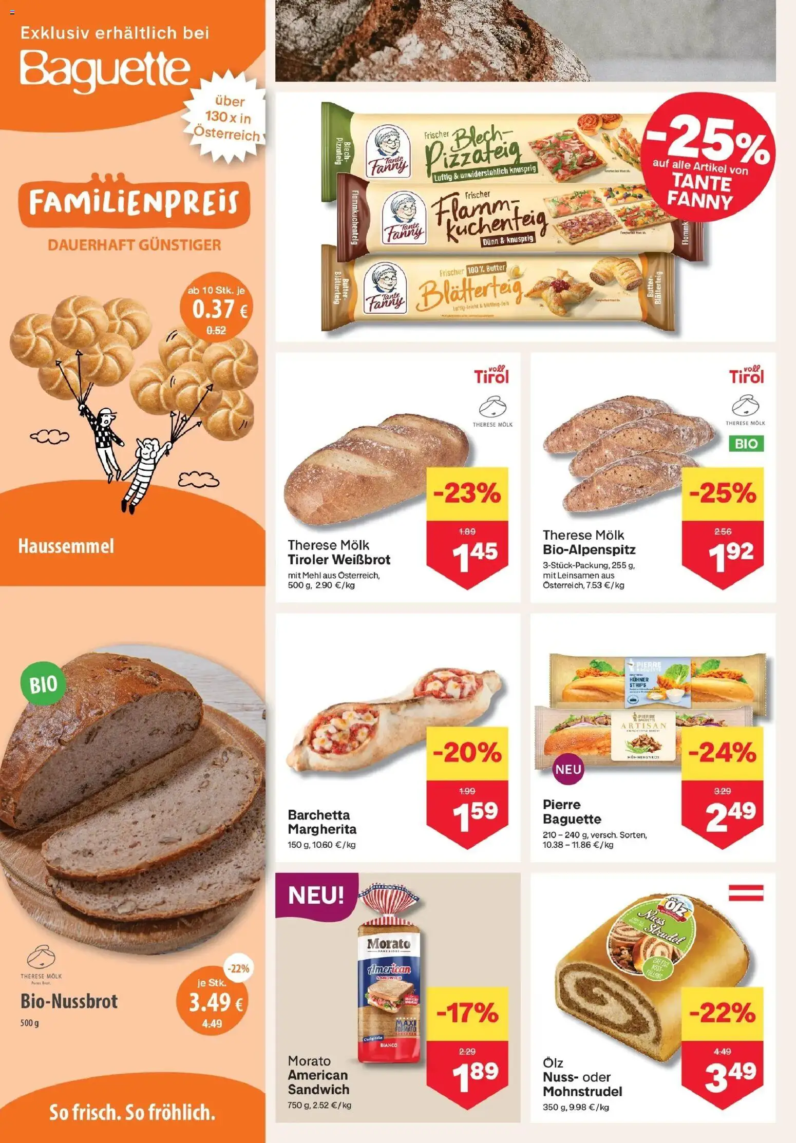 MPREIS Steyr gültig ab 01.10.2026 | Seite: 4 | Produkte: Baguette, Mehl, Butter