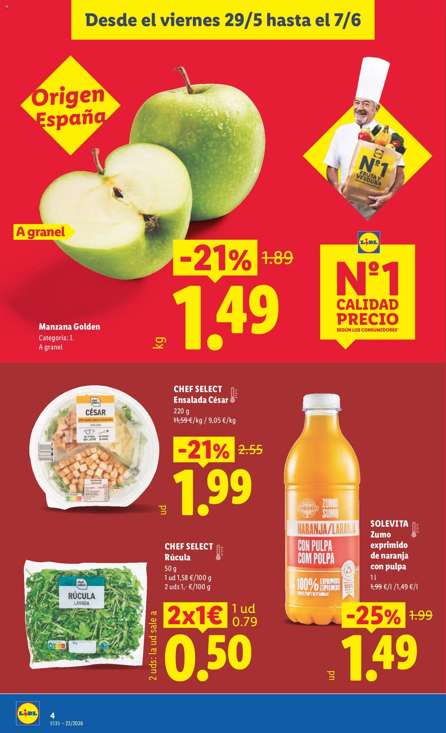 Lidl folleto │ válido desde el 29.05.2026 | Página: 4 | Productos: Ροζ πιπέρι, Manzana, Ensalada