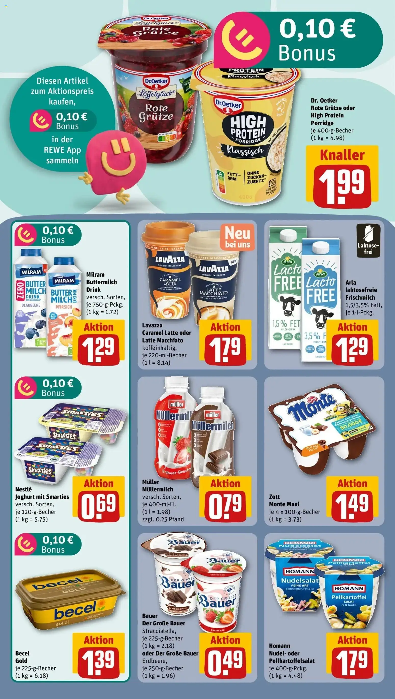 REWE Prospekt ab 31.08.2026 zum Blättern » Angebote | Seite: 13 | Produkte: Lavazza, Milram, Pfirsich, Salat