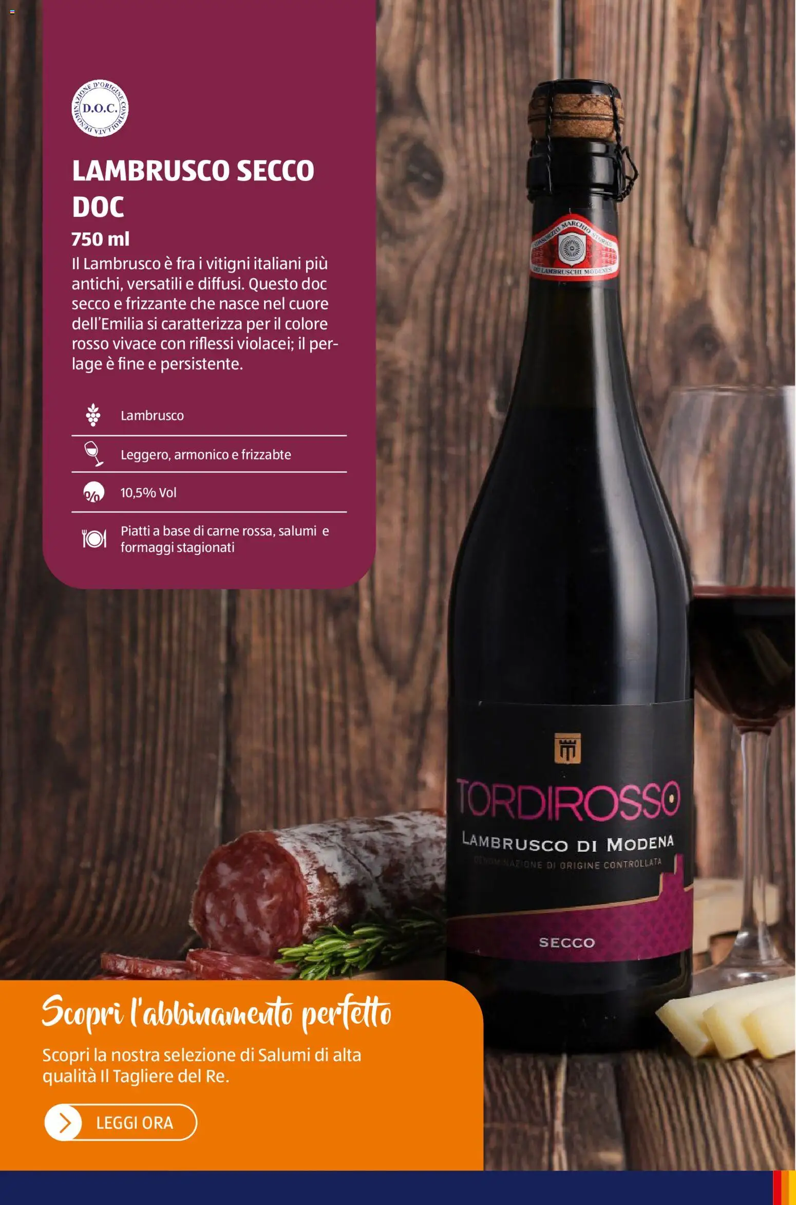 Volantino Aldi del 12/01/2026 | Pagina: 25 | Prodotti: Piatti, Carne, Tagliere, Lambrusco
