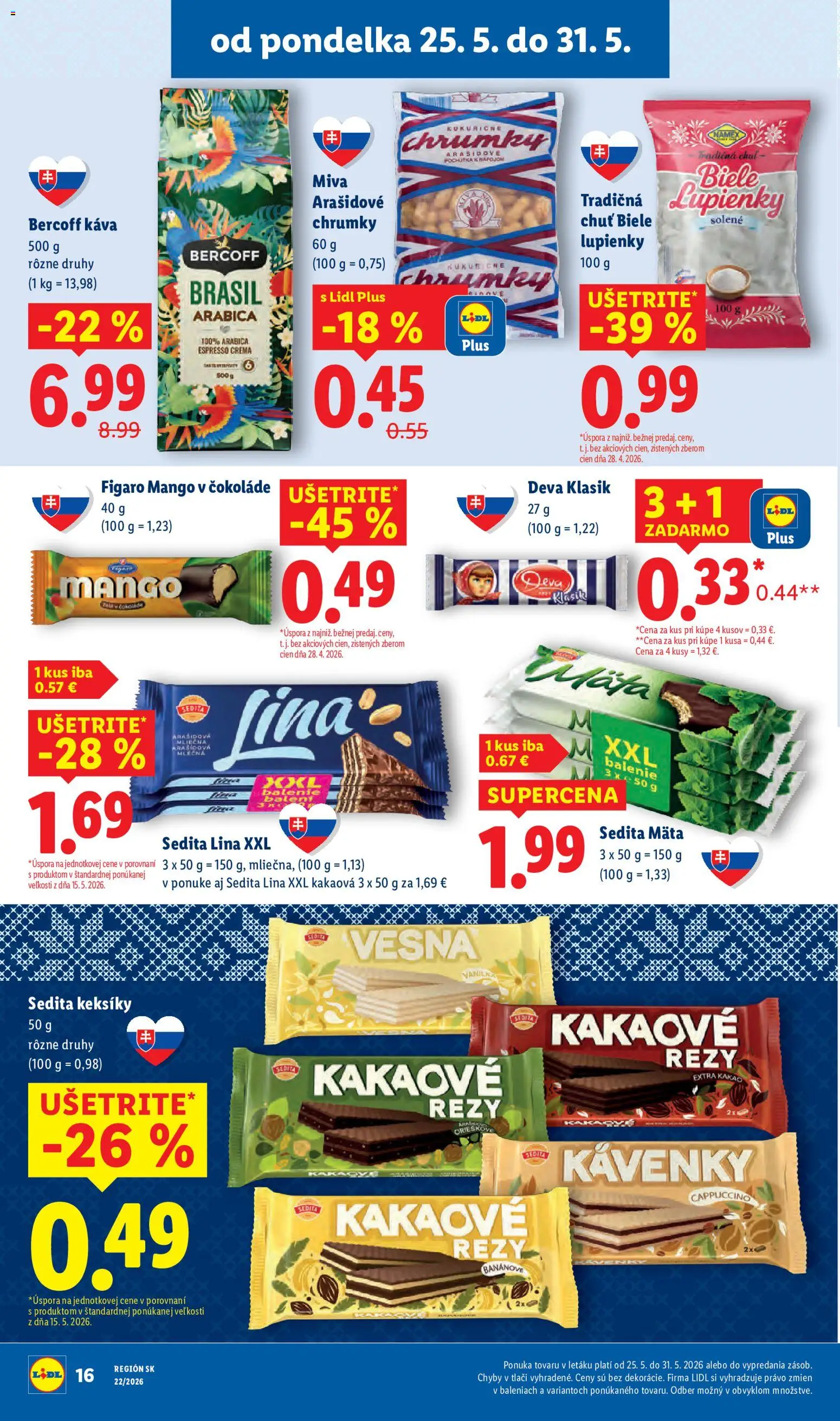 Nové Lidl akcie – leták je platný od 25.05.2026 | Strana: 22 | Produkty: Káva, Mango, Kakao