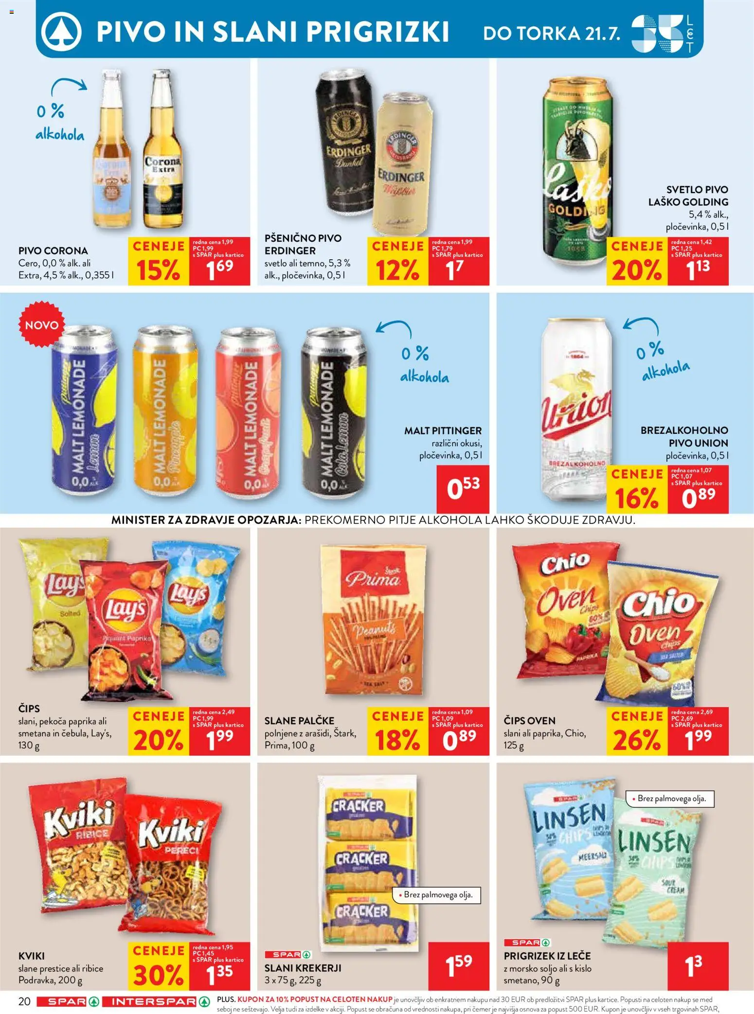 Novi Spar katalog ponudbe – veljaven od 16.07.2026 | Stran: 27 | Izdelki: Med, Slani krekerji, Slane palčke, Cips
