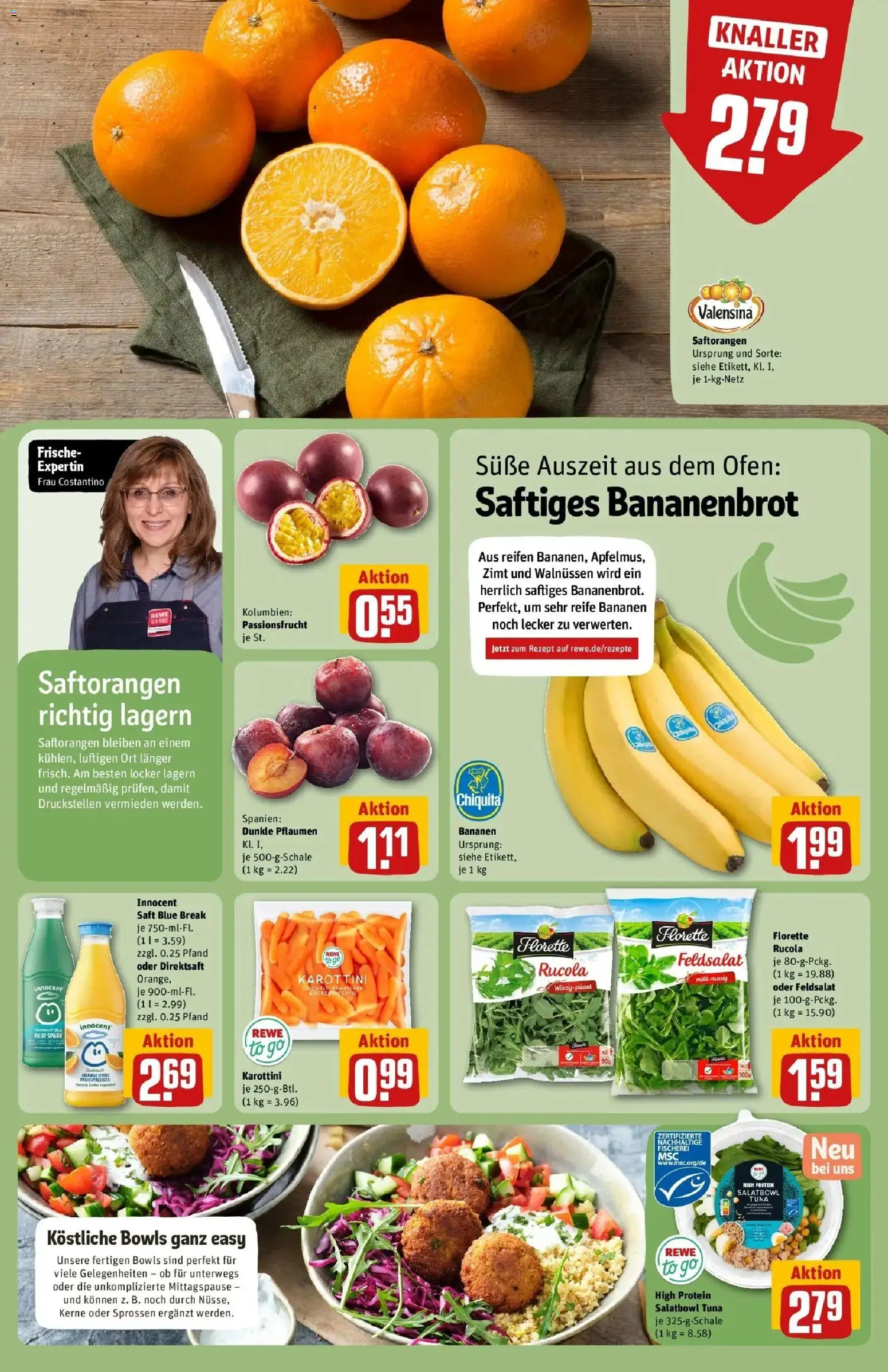 REWE Prospekt ab 12.10.2026 zum Blättern » Angebote | Seite: 4 | Produkte: Ofen, Pflaumen, Bananen, Valensina
