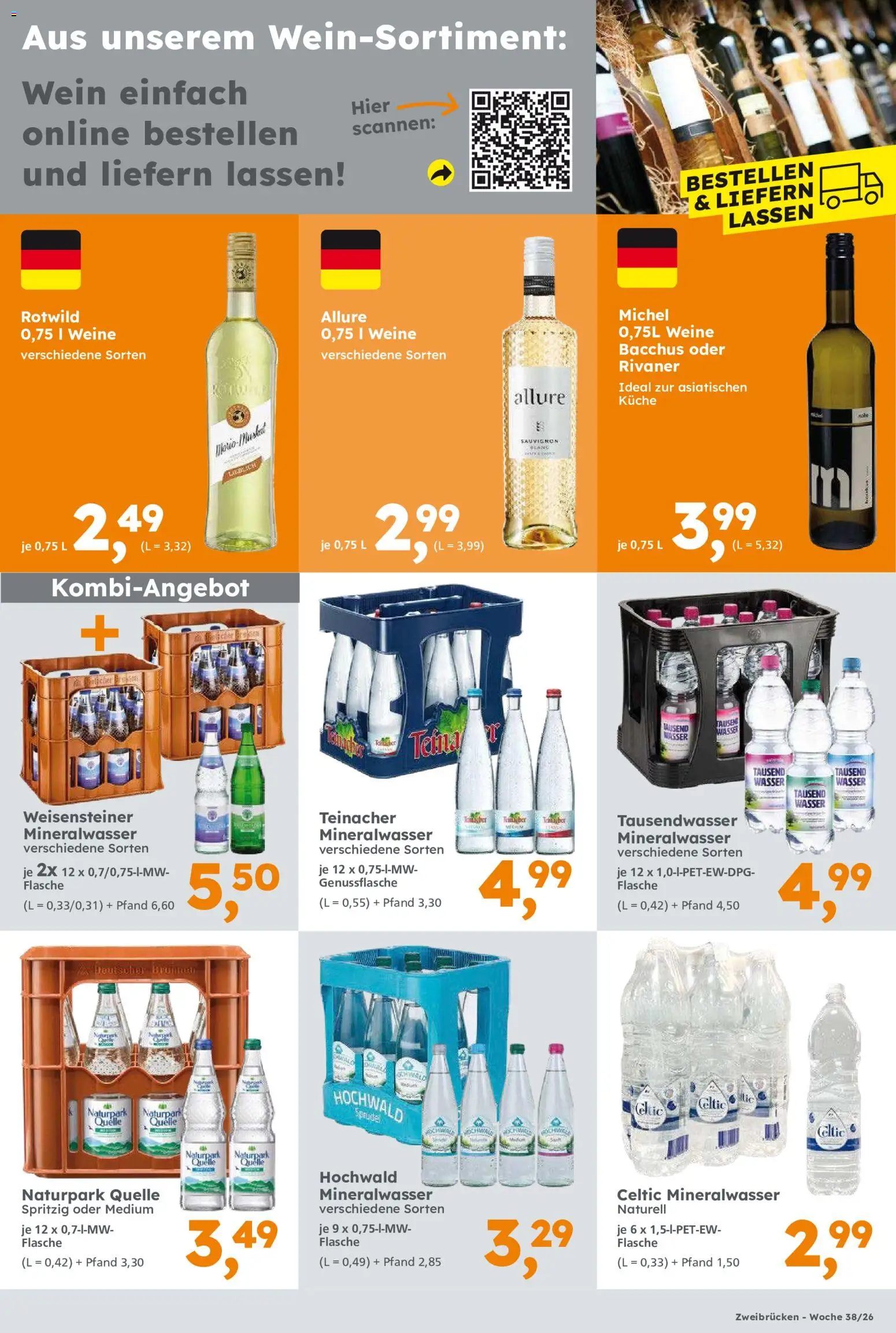 Globus Baumarkt Prospekt Zweibrücken – gültig ab 14.09.2026 | Seite: 13 | Produkte: Küche, Mineralwasser, Wasser, Wein