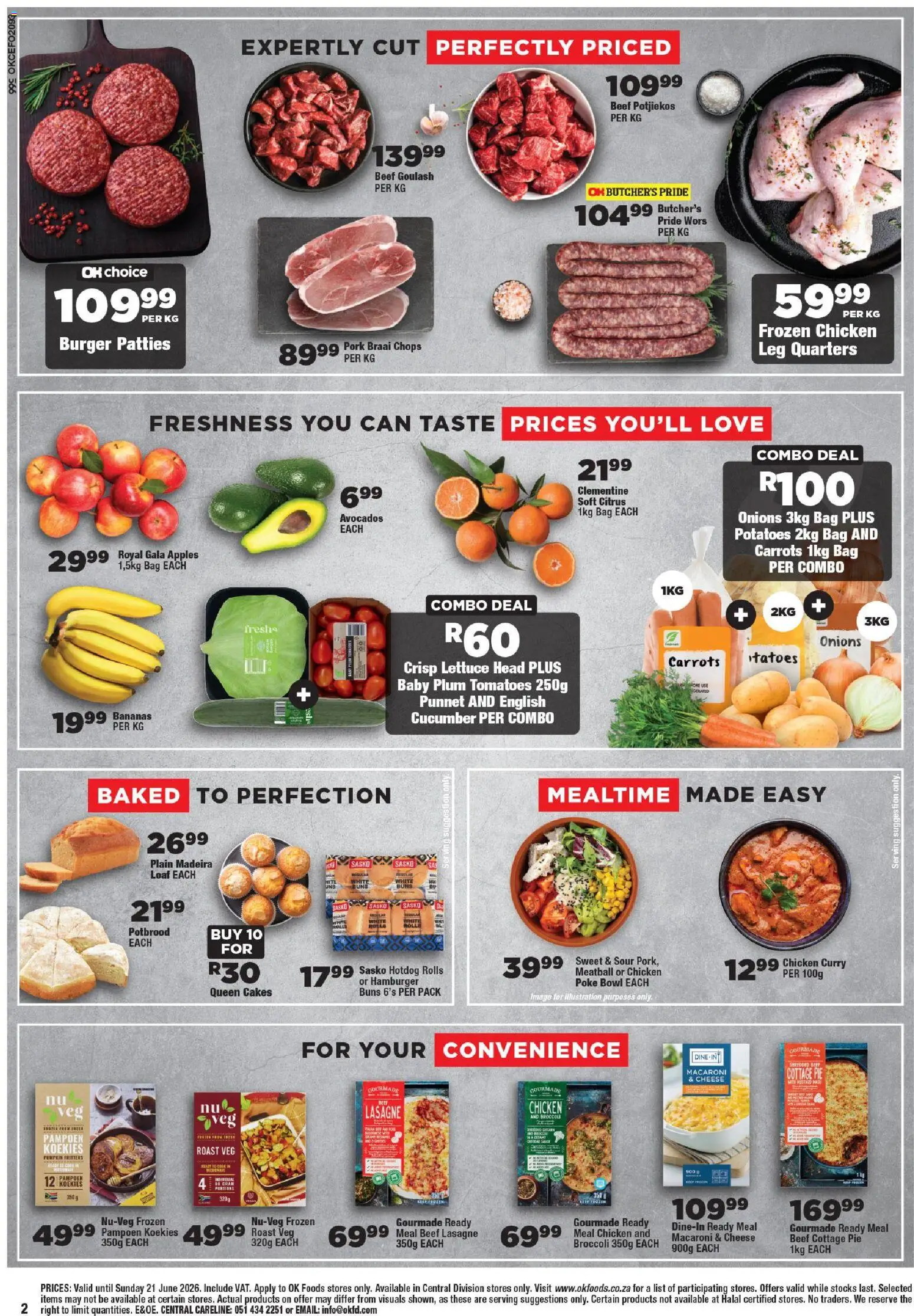New OK Foods catalogue – valid from 10.06.2026 | Page: 2 | Products: Bag, Bowl, Pork, Tomatoes