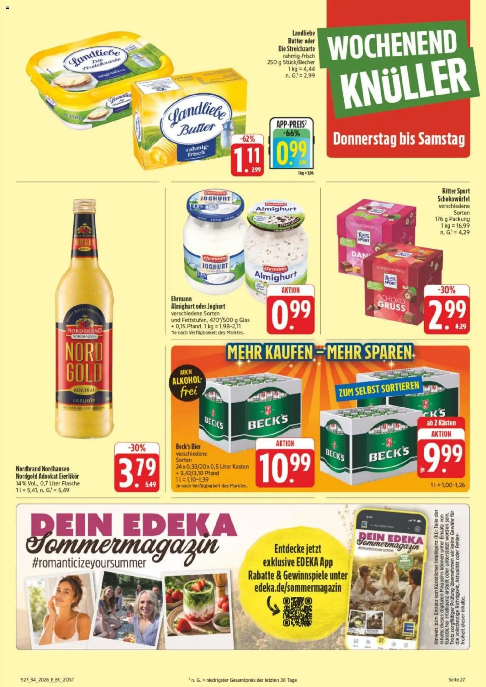 Edeka Prospekt Leipzig – gültig ab 17.08.2026 | Seite: 35 | Produkte: Joghurt, Bier, Ritter sport, Alkohol