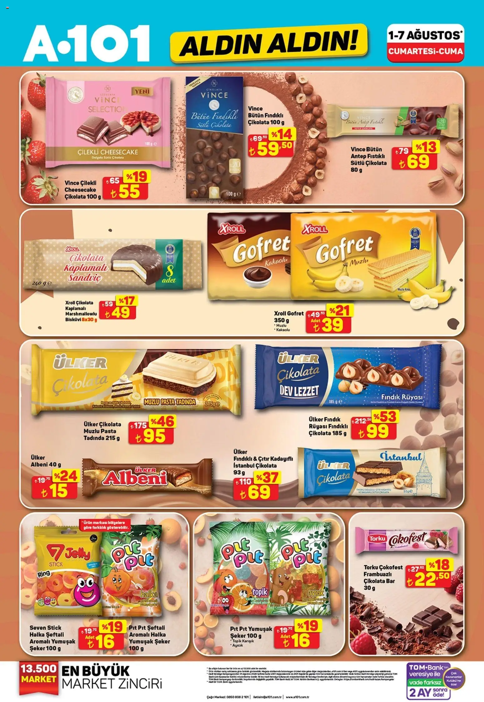 A101 - Katalog Aldın Aldın - 06 Ağustos 2026 tarihinden itibaren geçerlidir | Sayfa: 16 | Ürünler: Şeker, Fındık, Şeftali, Bisküvi