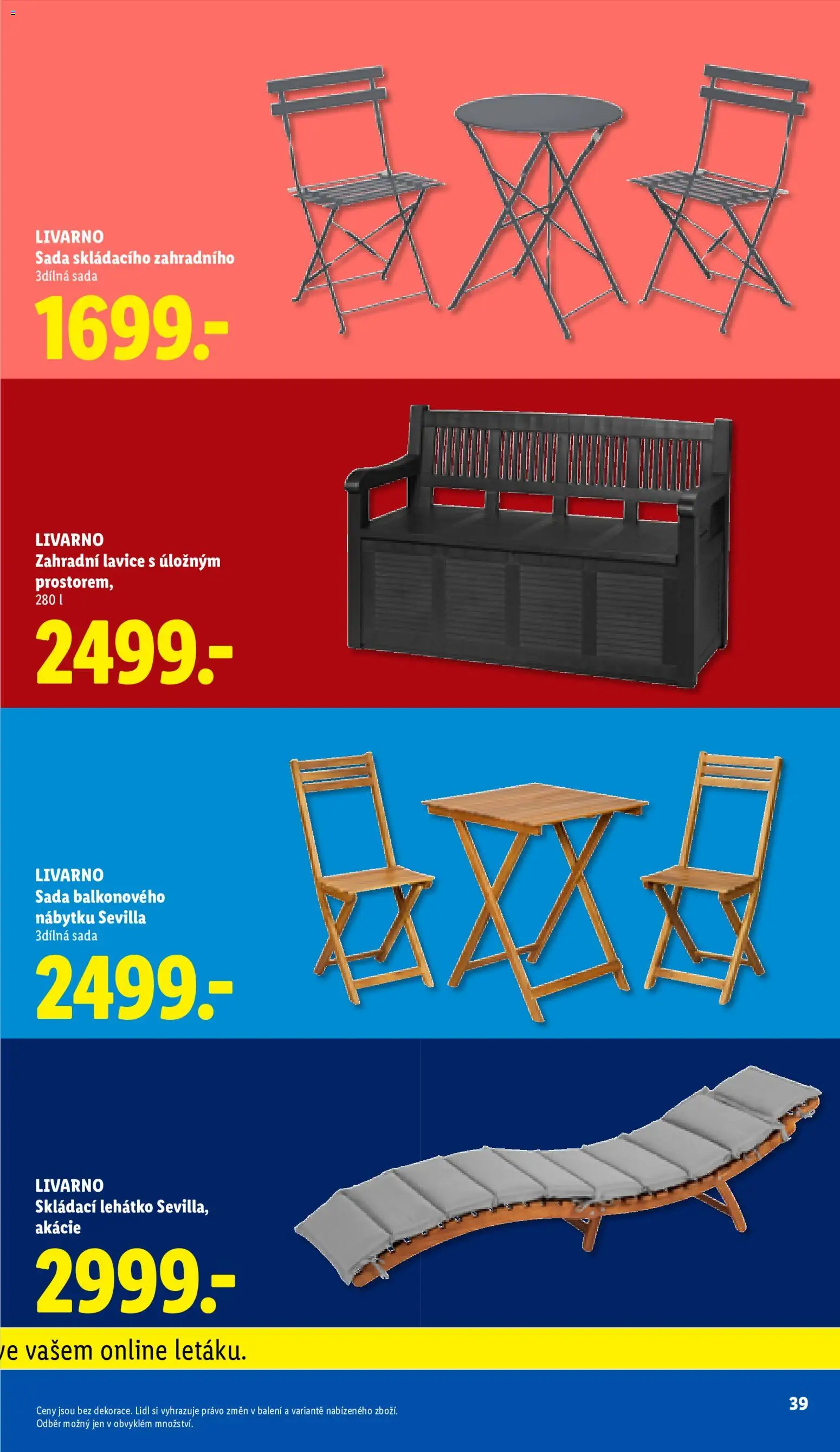Lidl leták - Vše pro skvělé grilování od 05.05.2026 | Strana: 39 | Produkty: Zahradní lavice, Lehátko, Lavice