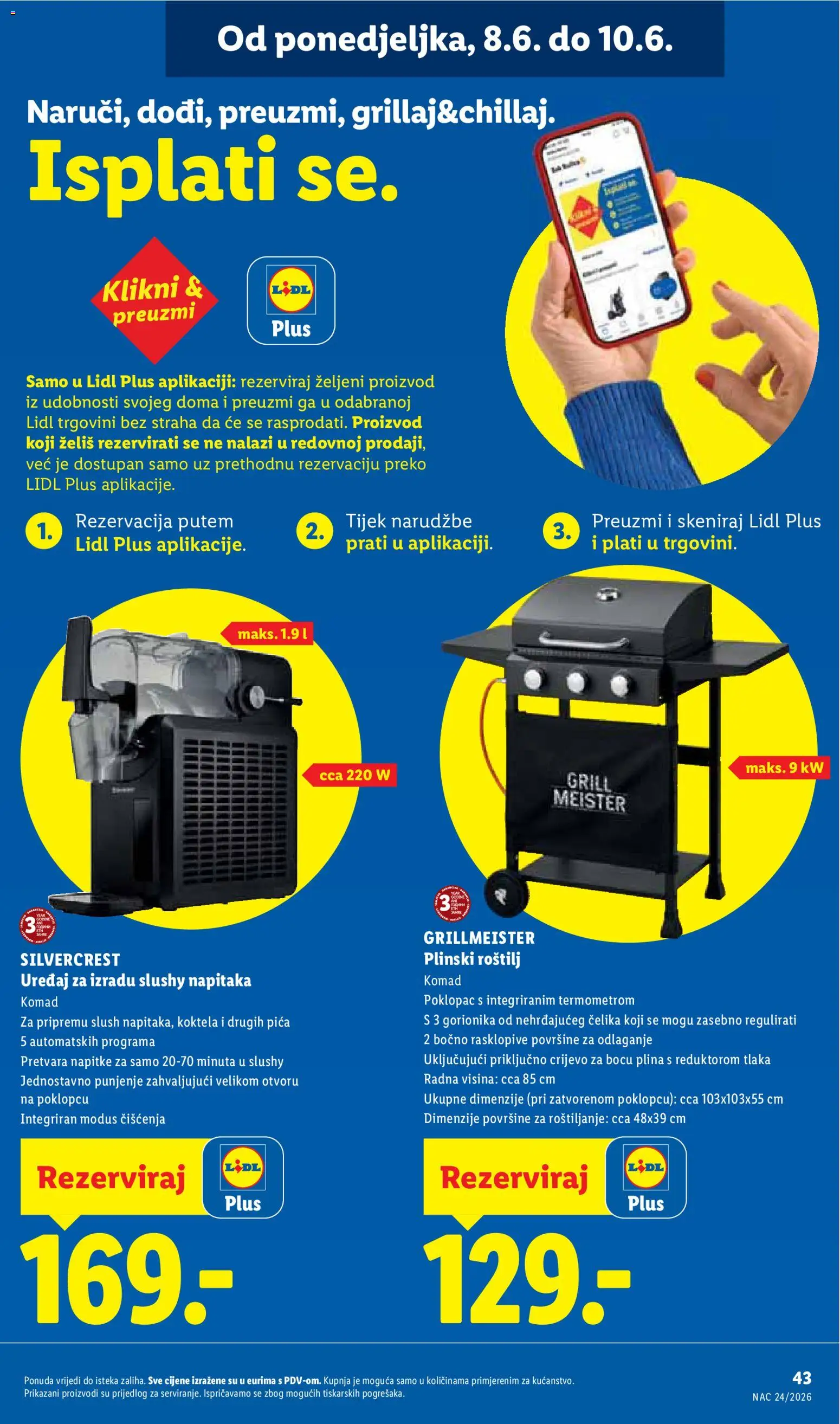 Lidl katalog | vrijedi od 08.06.2026 | Stranica: 43 | Proizvodi: Roštilj, Pica