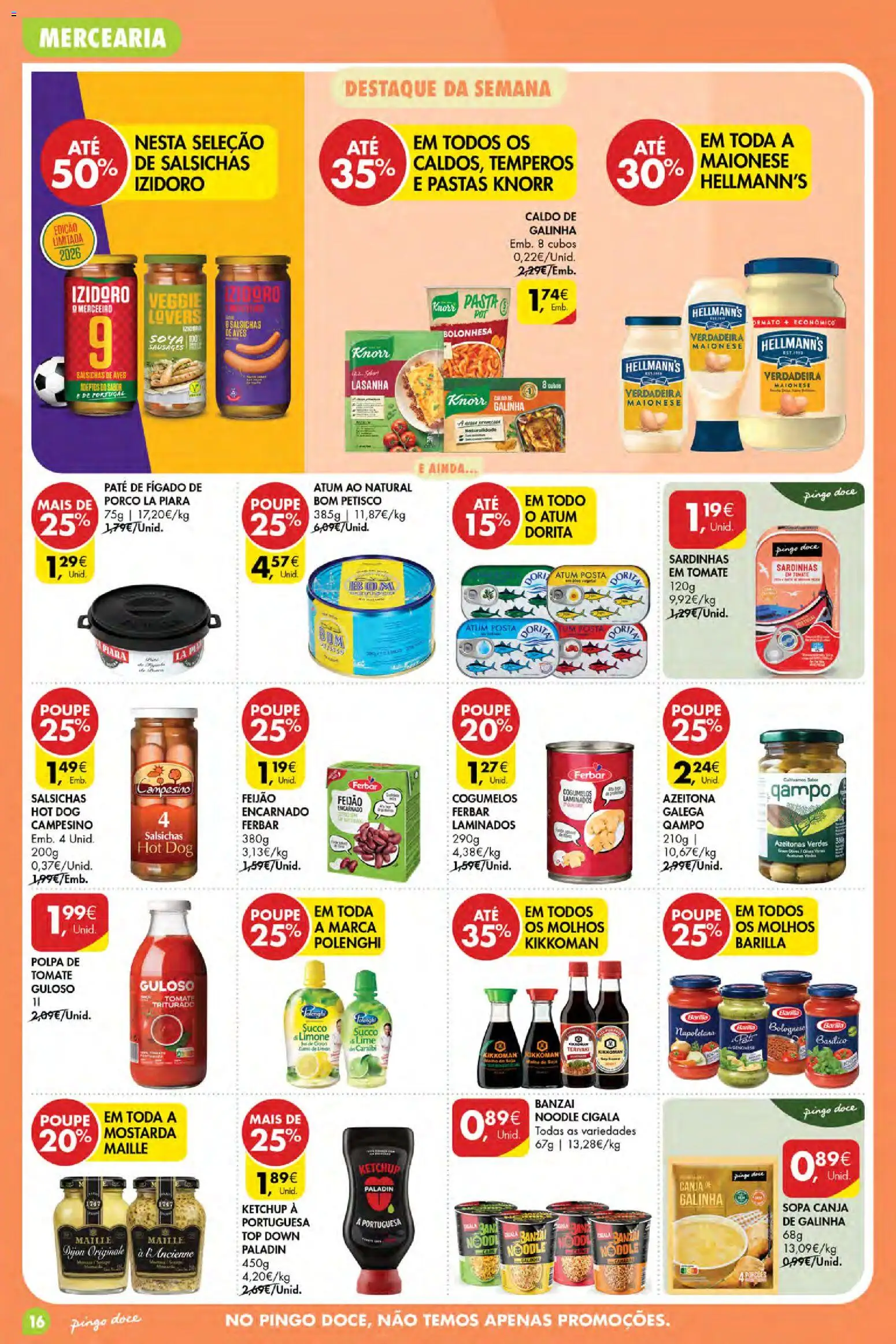 Pingo Doce Poupe Esta Semana Açores │ válido de 06/08/2026 | Página: 16 | Produtos: Atum, Fígado, Molhos, Tomate