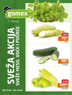 Gomex katalog - pregled Gomex kataloga - važi od 24.06.2026 | Strana: 2 | Proizvode: Krastavac, Paprika, Tikvica