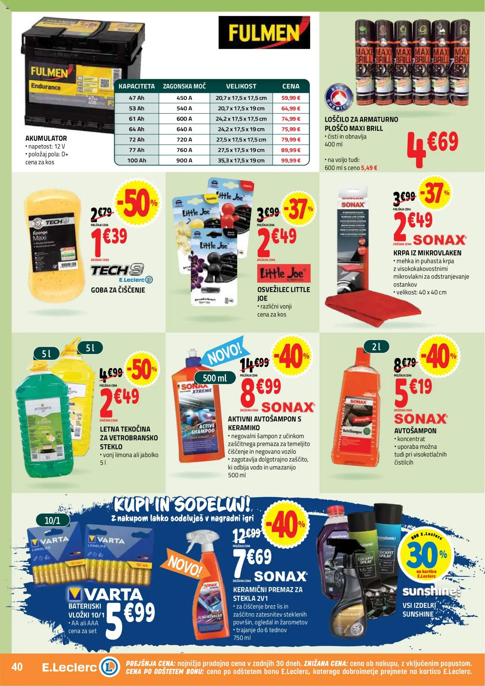 Novi E.leclerc katalog ponudbe – veljaven od 09.09.2026 | Stran: 40 | Izdelki: Kos, Sampon, Goba, Limona