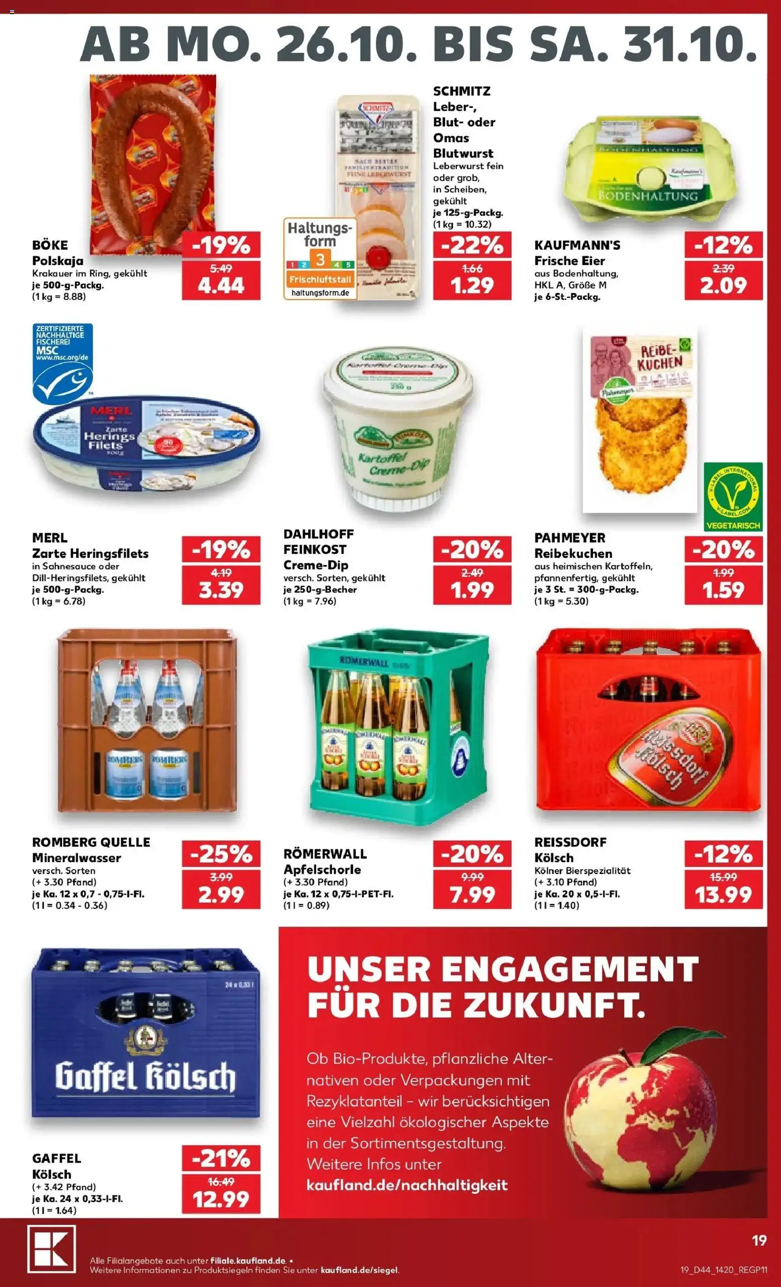 Prospekt Kaufland ab 26.10.2026 » Angebote Online zum Blättern | Seite: 23 | Produkte: Eier, Mineralwasser, Reis, Kuchen